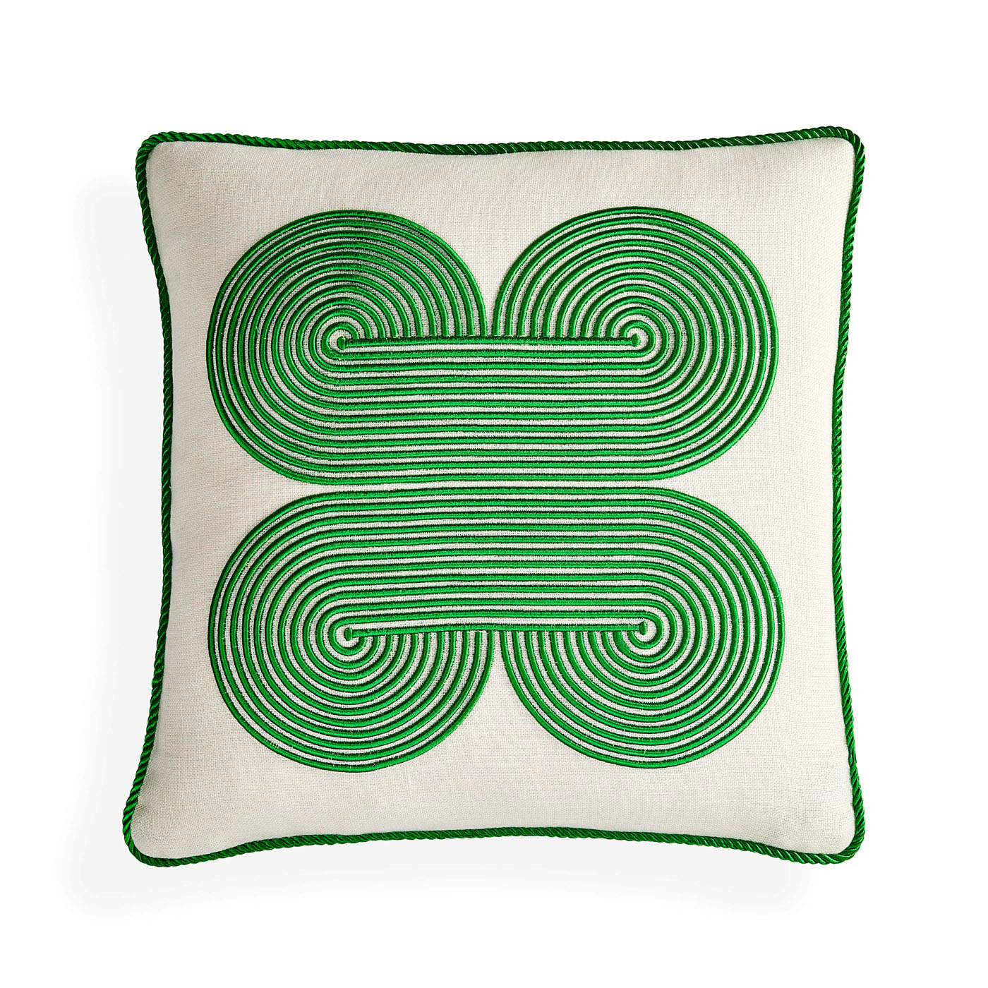 Pompidou Green Quatrefoil Decorative Throw Pillow Cover - Bohemian Home Decor for Living Room, Bedroom & Sofa