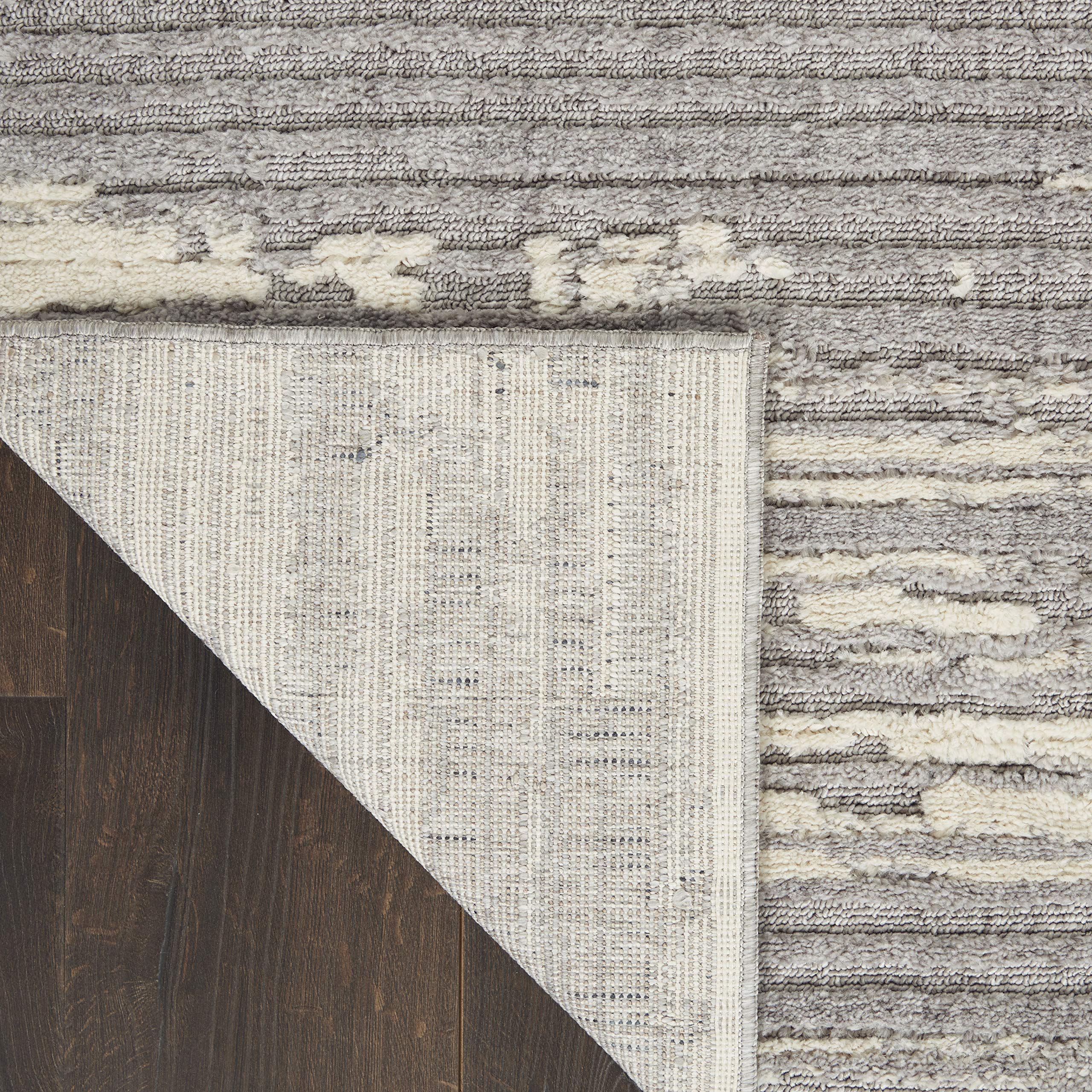 Nourison Textured Contemporary Abstract Grey/Ivory 4' x 6' Area Rug - Easy Cleaning, Non-Shedding, Stain Resistant - Perfect for Bedroom, Living Room, Dining Room & Kitchen Decor (4x6)