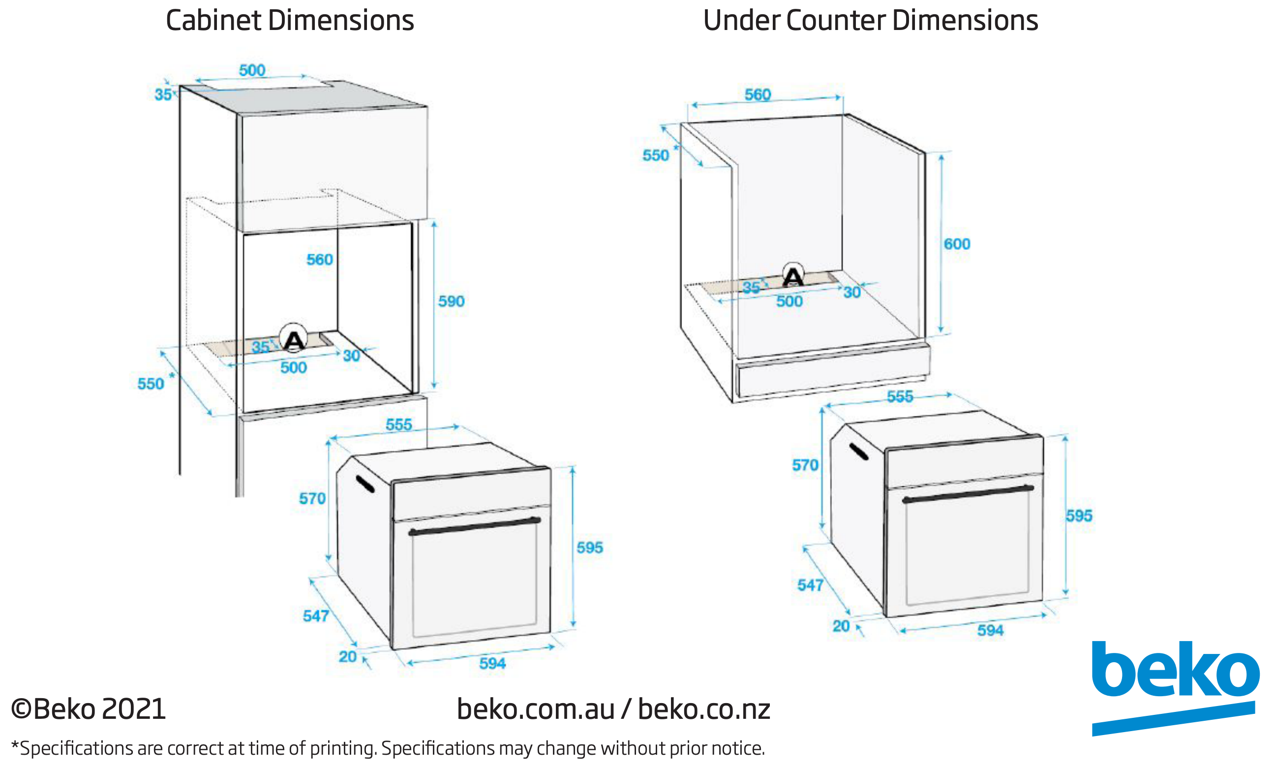 Beko BBO6850MDX 60cm Built-In Oven - Stainless Steel European Design | Perfect for Baking, Roasting & Cooking | Modern Kitchen Appliance for Home Chefs