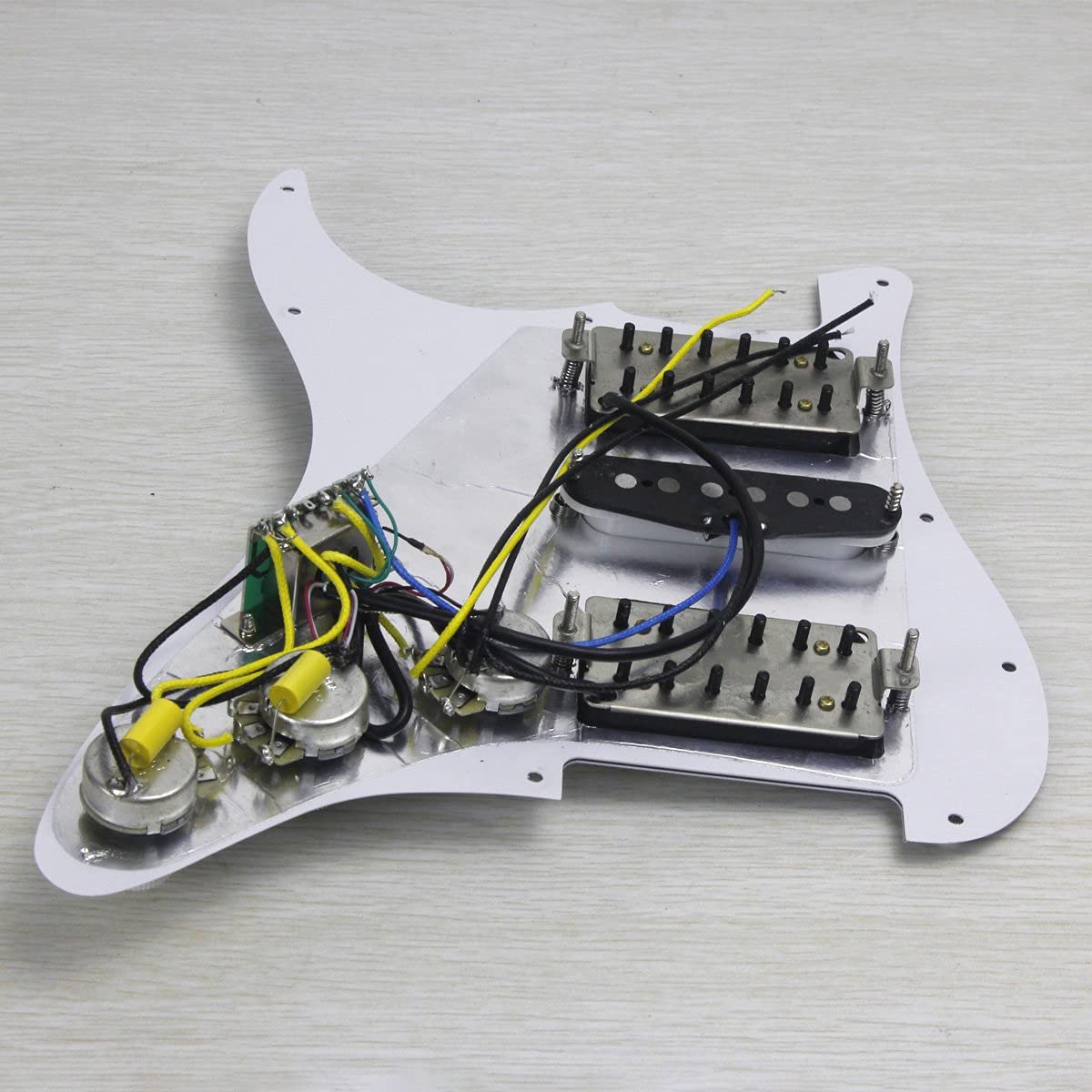Prewired Pickguard White Pearl 11 Hole HSH Loaded with Alnico 5 Pickups for Electric Guitar - Perfect for DIY Guitar Upgrades & Professional Installations