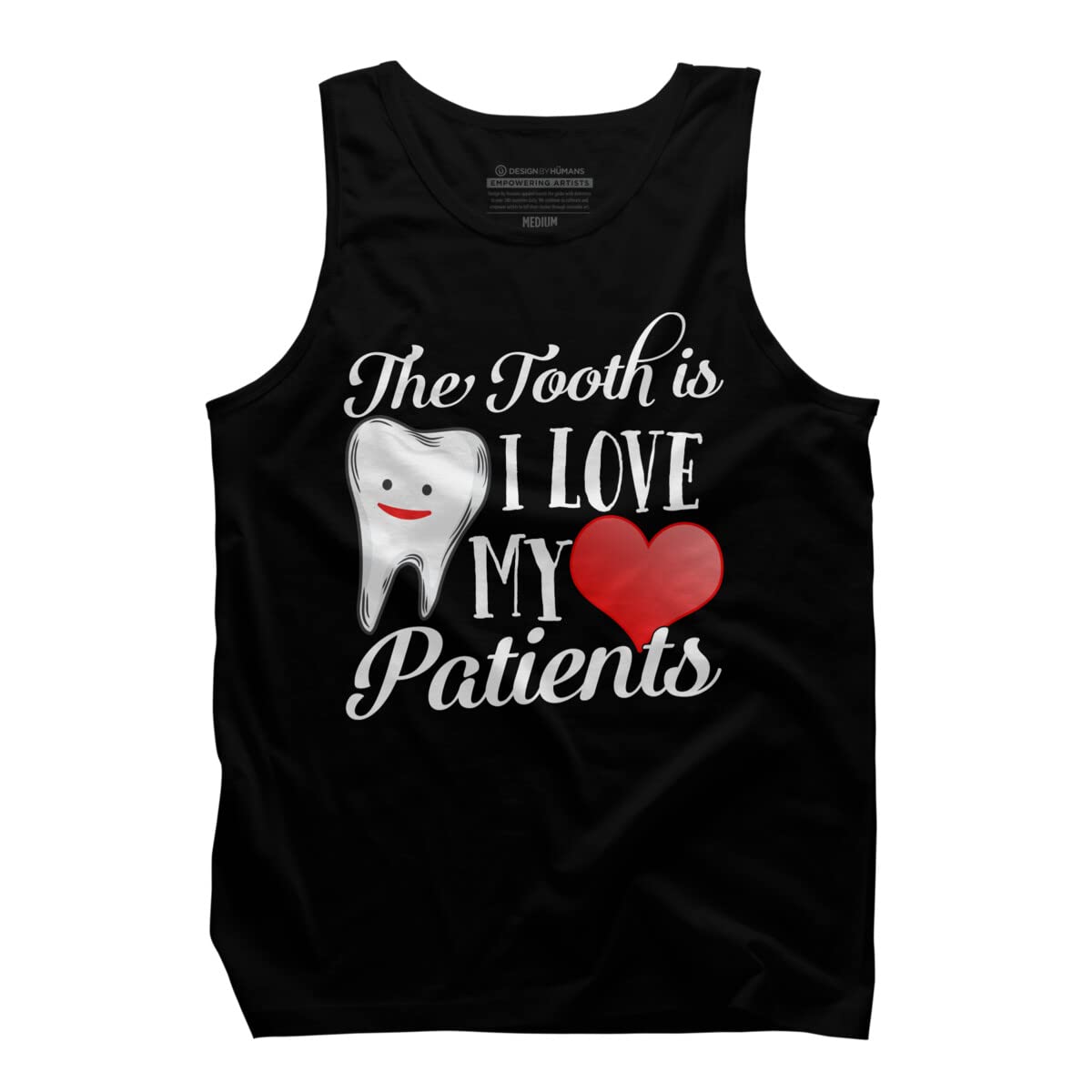 Design By Humans Men's Dentist Valentine's Day Tank Top - Funny 'Tooth Truth is I Love My Patients' Graphic Tee - Perfect for Dental Appreciation Gifts & Humorous Workwear