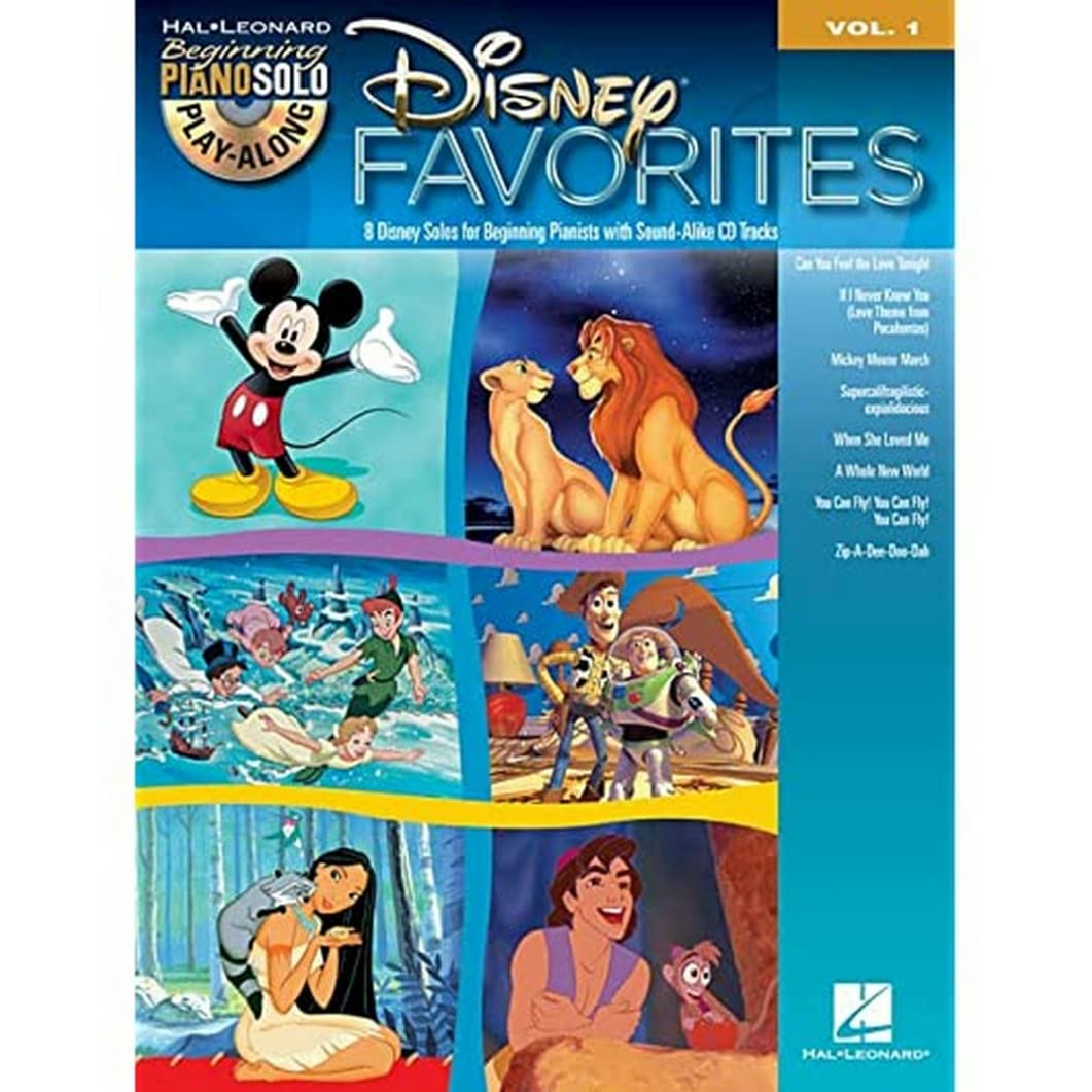 Disney Favorites: Beginning Piano Solo Play-Along Book Volume 1 - Easy Piano Sheet Music for Kids & Beginners | Perfect for Home Practice, Music Lessons & Disney Fans
