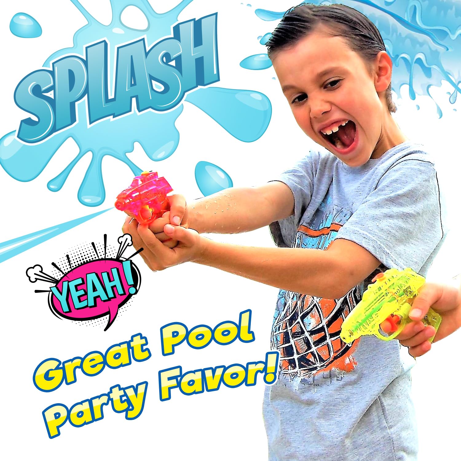 Mini Water Gun Toy 2 Packs (8 Guns) - Bulk Water Squirt Soaker Guns for Kids & Adults | Fun Outdoor Water Blaster for Dog Training, Cat Training, Beach, Pool Parties & Summer Water Games | Perfect for Backyard BBQs, Birthday Parties & Family Reunions - Model F-858-2s