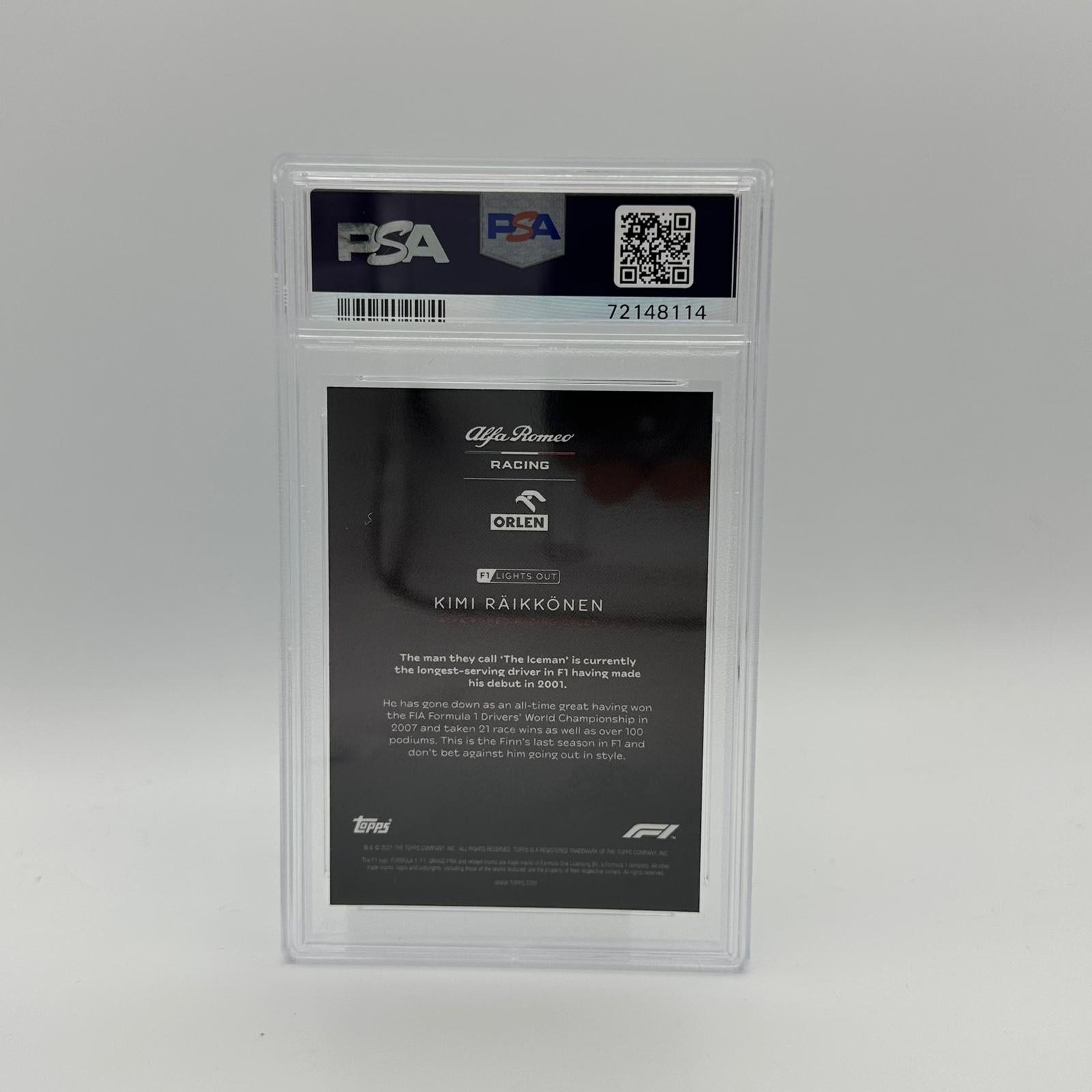 PSA 10 Graded 13/50 Kimi Raikkonen F1 Racing Drivers Card - Aqua Parallel - Perfect for Collectors, Sports Memorabilia & Formula 1 Fans