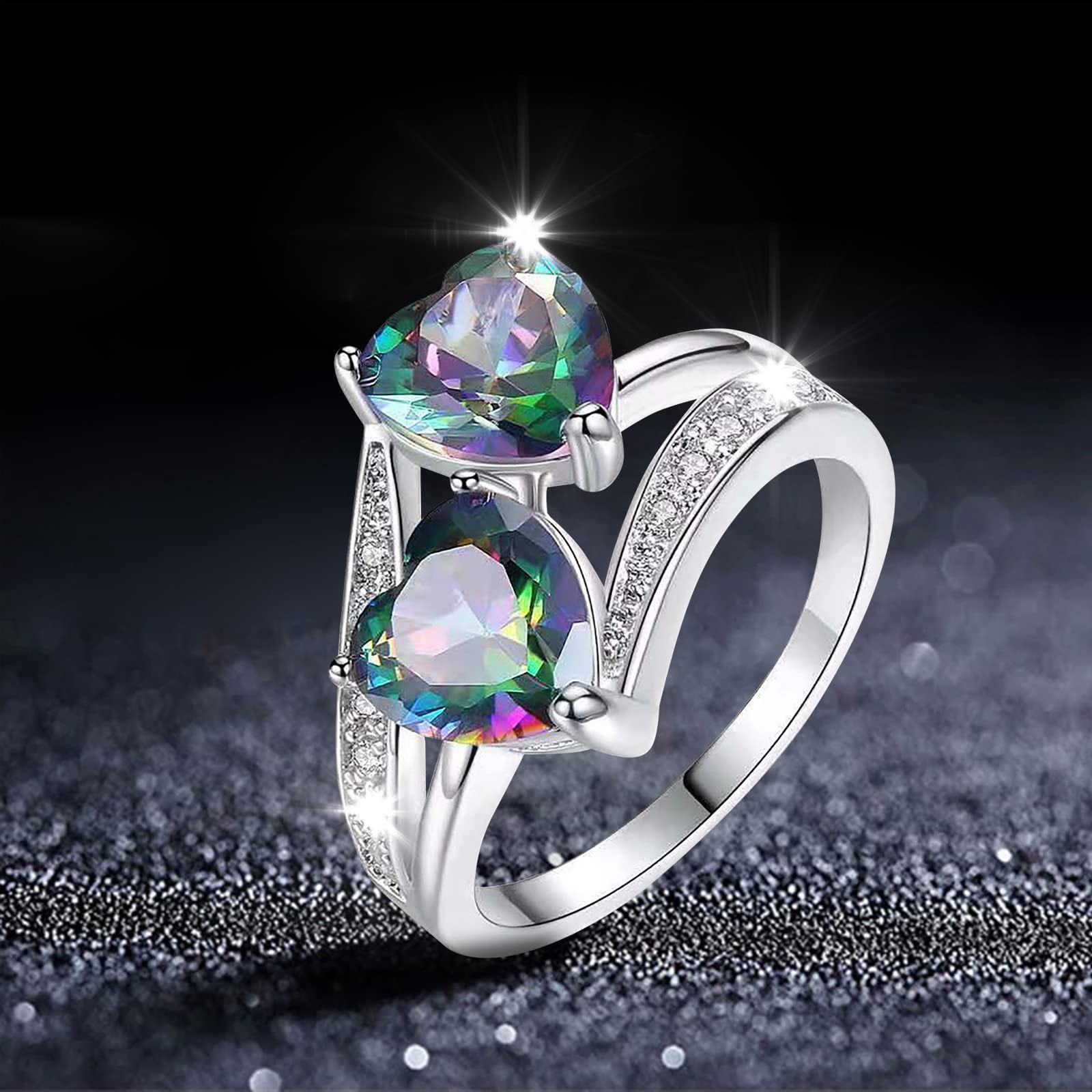 Exquisite Alloy Rhinestone Snake Ring for Women - Elegant Fashion Jewelry with Gemstone Inlay, Size 7 (B) - Perfect for Parties, Date Nights & Everyday Wear