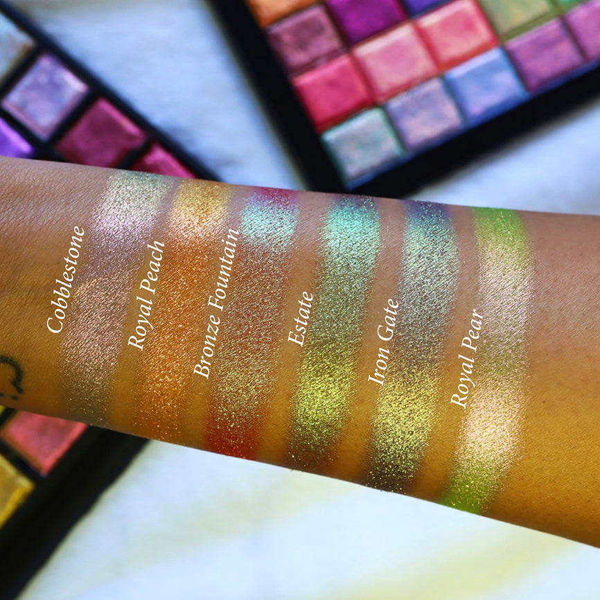 Bronze Fountain Earth Vibrant Multichrome Eyeshadow Palette - Long Lasting Highly Pigmented Makeup for Day & Night Looks - Perfect for Parties, Weddings & Special Occasions