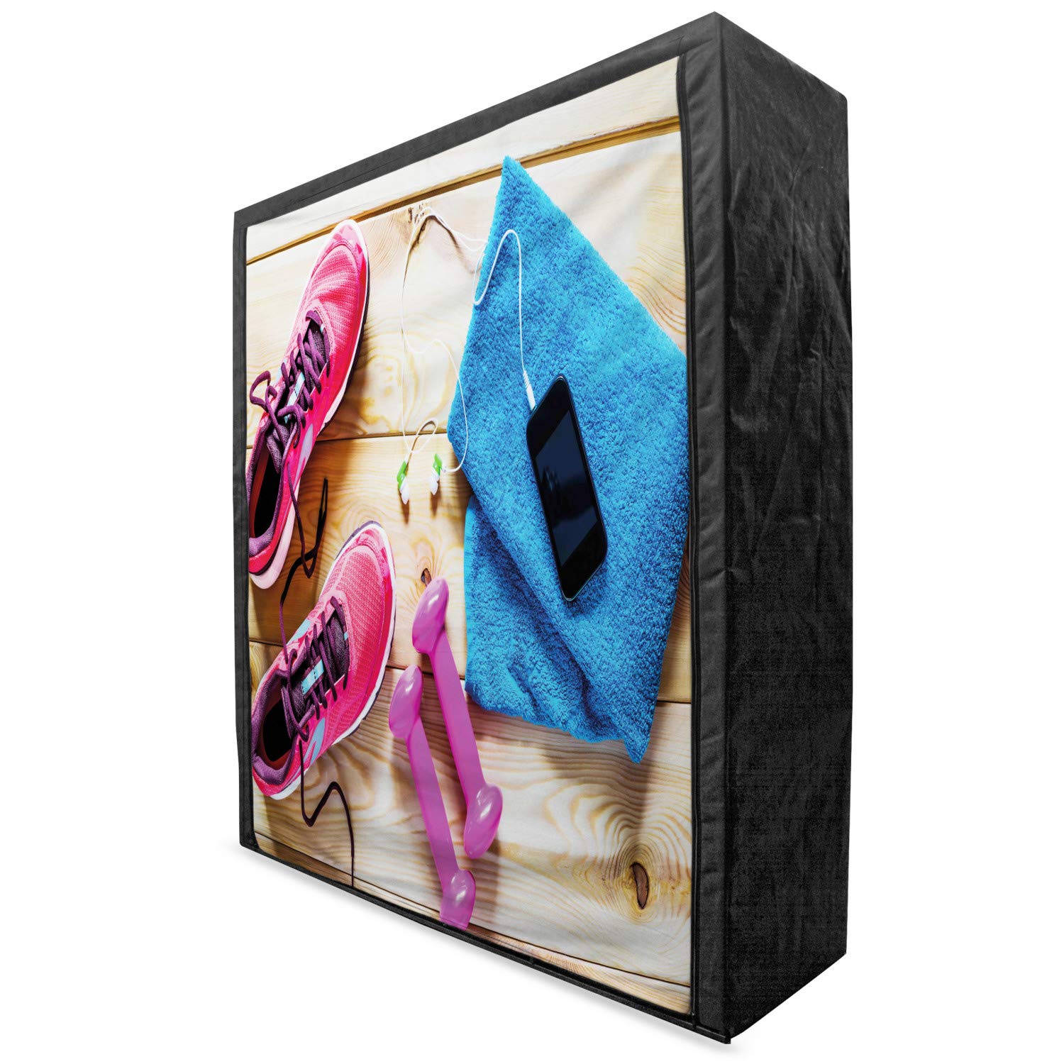 Ambesonne Portable Fabric Wardrobe for Gym & Fitness - 59