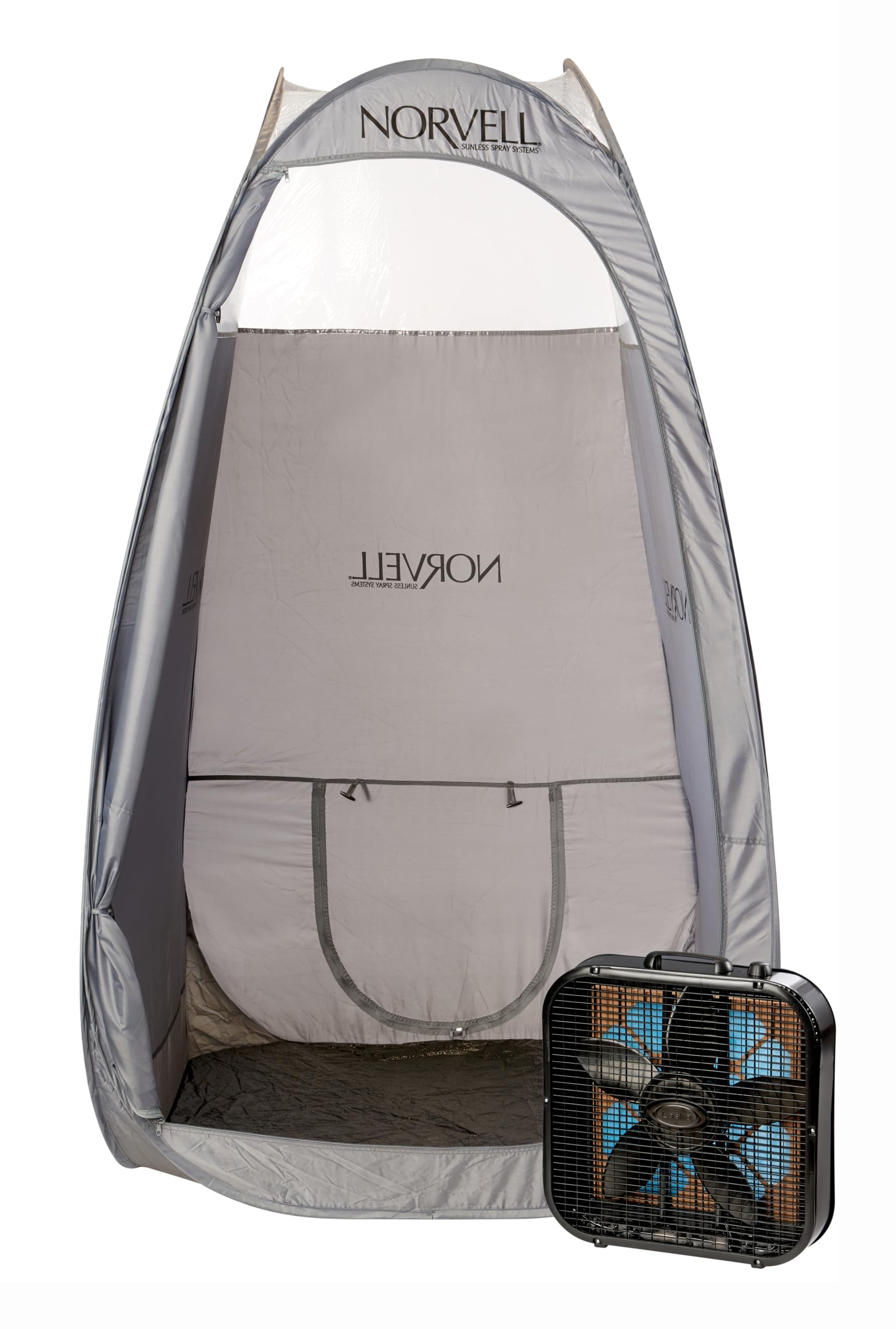 Norvell Portable Spray Tan Tent & Fan Kit – Professional Mobile Spray Tanning Booth with Overspray Reduction Fan & Jumbo Spray Room Tent (86”x48”x52”) – Perfect for Home, Salon, or Mobile Tanning Business
