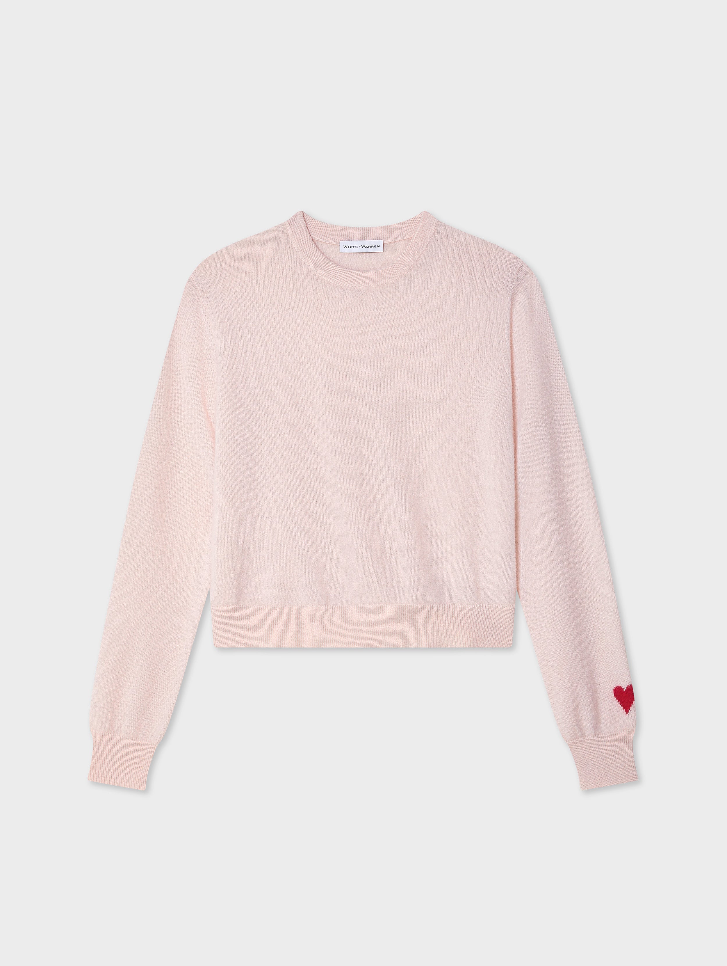 Luxury Cashmere Mini Heart Sleeve Crewneck Sweater for Women - Soft & Warm Winter Knitwear - Perfect for Date Night, Office Wear & Holiday Outfits
