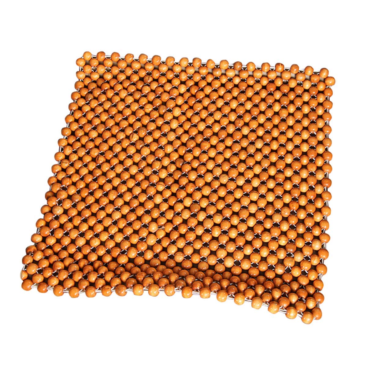 Queenbo Square Pure Natural Wood Beads Car Seat Cushions - Breathable Massage Seat Covers for Comfortable Driving, Long Trips, and Office Chairs
