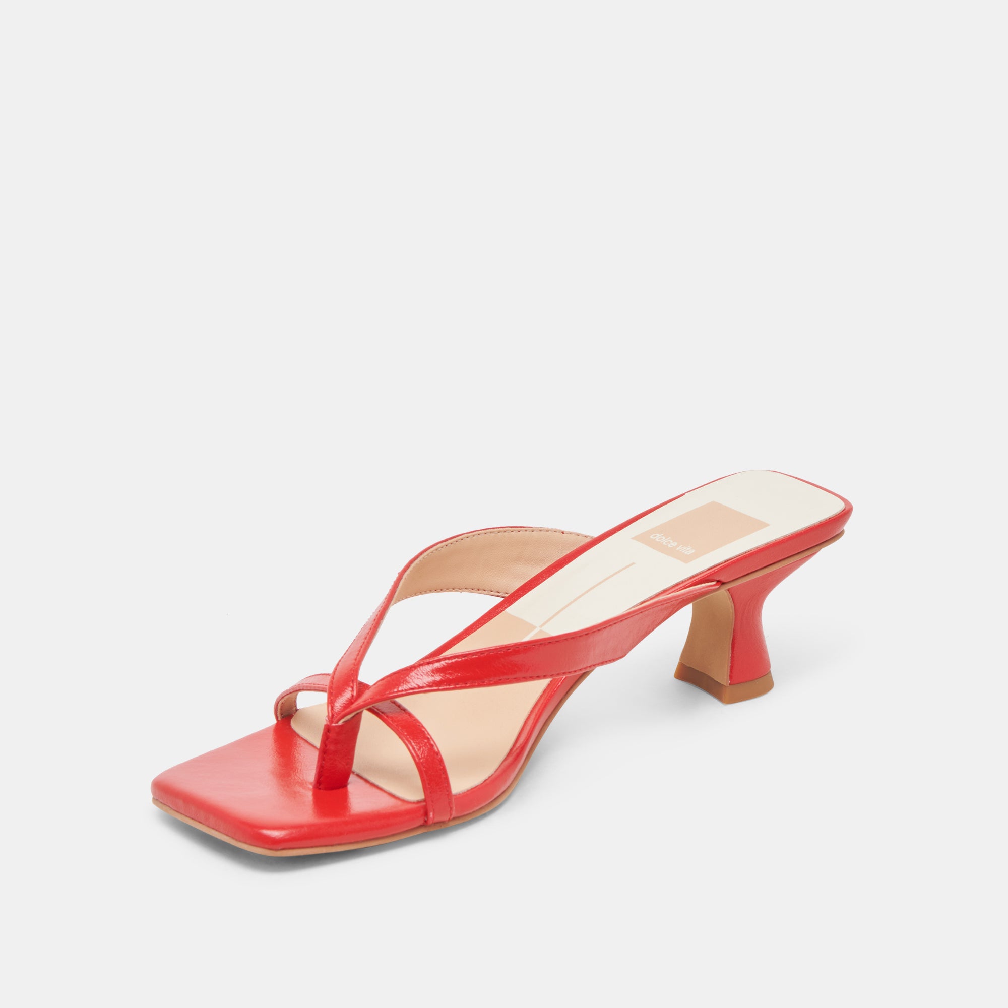 BREVEL Women's Wide Heel Shoes - Comfortable Chili Red Leather Pumps for Work, Office, and Special Occasions