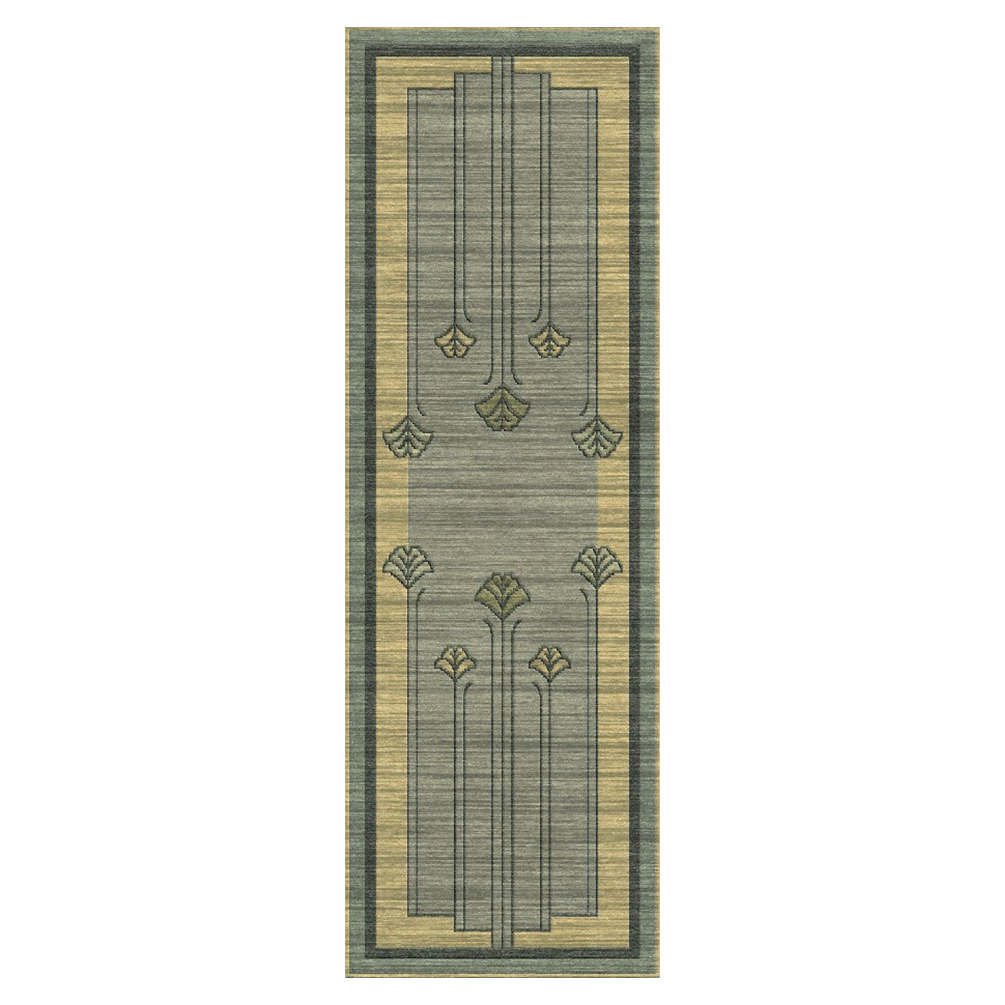 Handmade Ginkgo Leaf Design Area Rug - Bohemian Home Decor for Living Room, Bedroom, or Office - Non-Slip Soft Floor Mat for Indoor Use