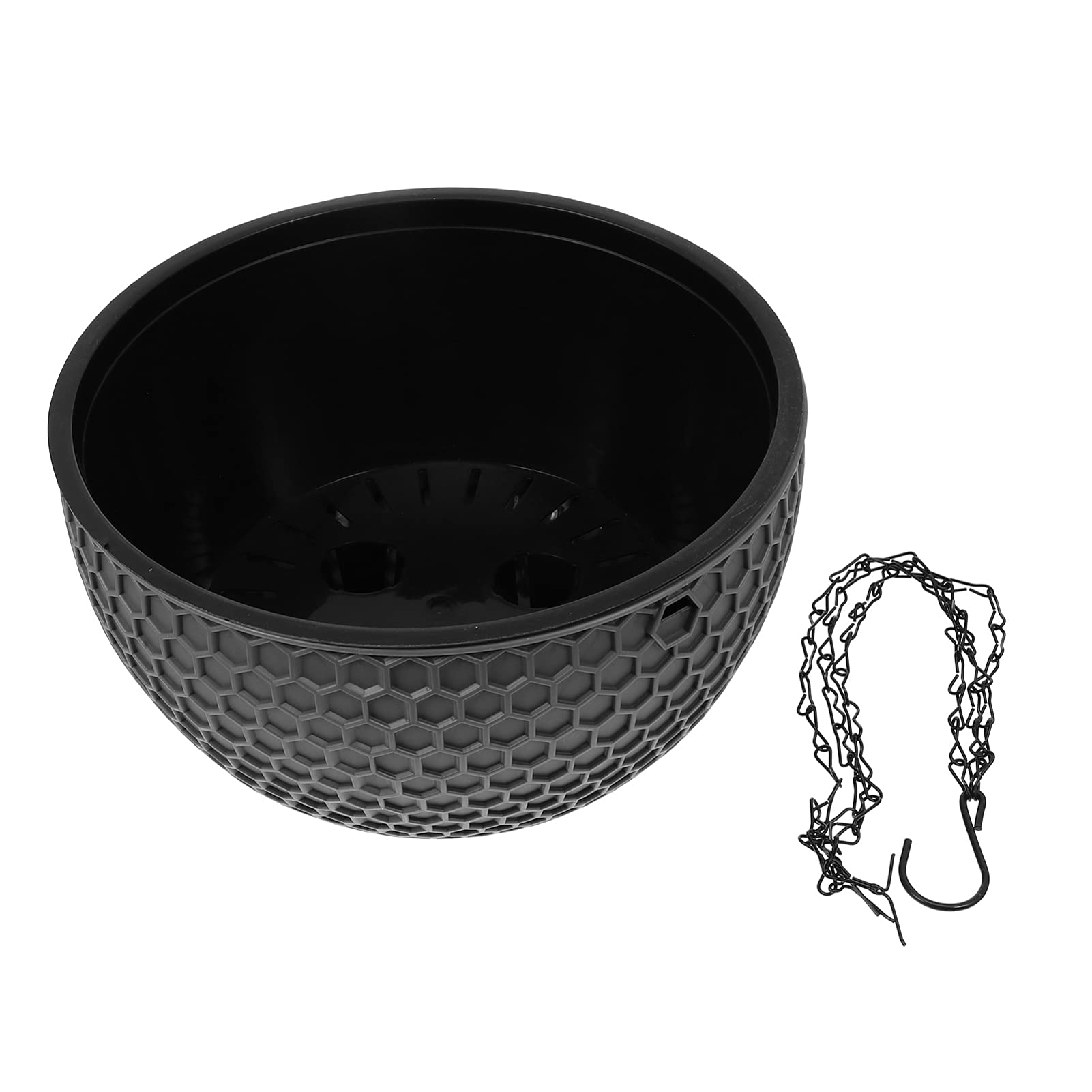Yardwe Hanging Planter - Plastic Flower Pot Basket for Succulents, Bonsai & Air Plants - Indoor Outdoor Garden Decor (Grey) | Perfect for Home, Patio, Balcony & Porch Decoration