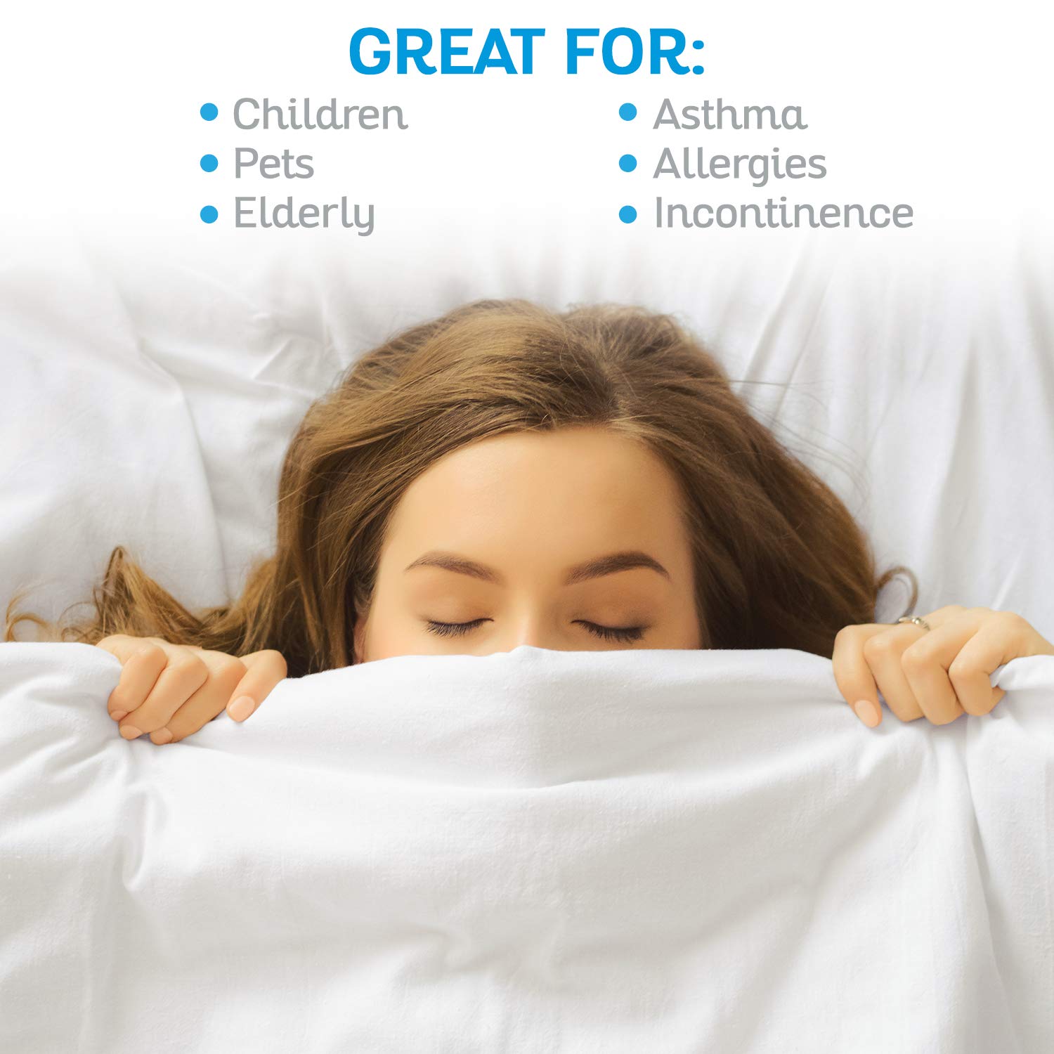 Waterproof Mattress Protector Twin Size - Fitted Machine Washable Bed Sheet - Vinyl-Free Bedwetting Cover for Kids, Adults & Elderly - Ideal for Allergy Relief, Hospital Beds & Guest Rooms (1, Twin)
