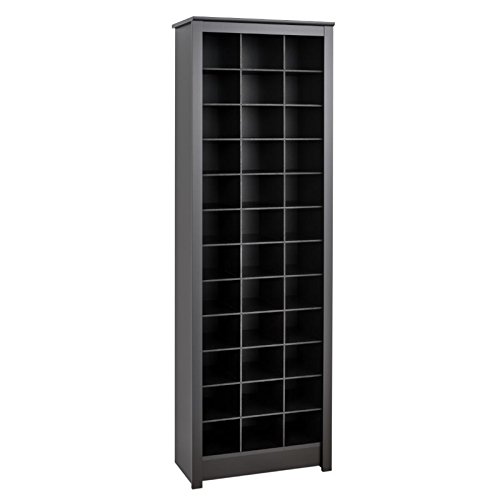 Prepac Sonoma 2-Piece Entryway Set with Storage Bench & Shoe Cabinet - Black | Modern Hallway Furniture for Small Spaces, Entry Organizer for Shoes, Coats & Bags