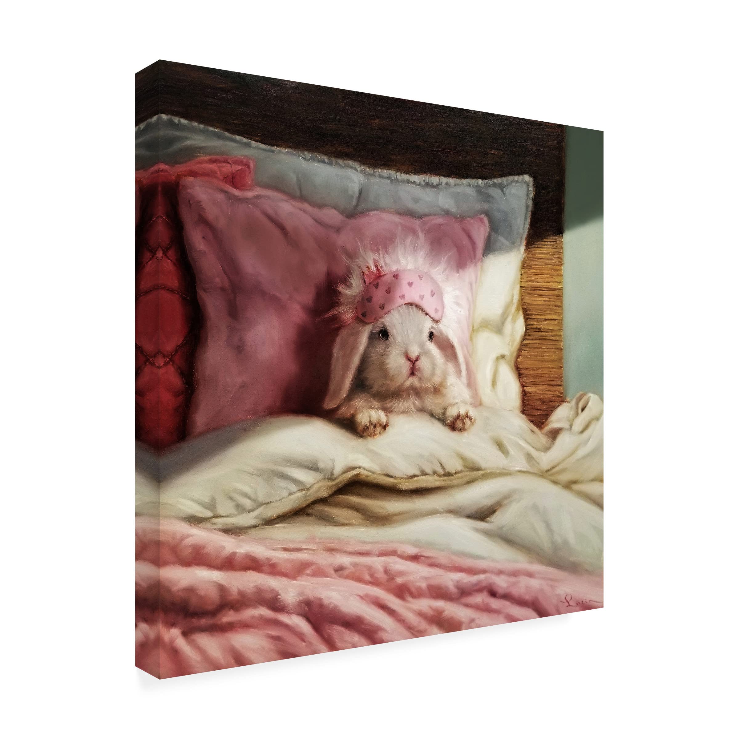Lucia Heffernan 'Bed Hare' Canvas Art Print - Whimsical Rabbit Painting for Home Decor, Bedroom & Nursery Wall Art - Perfect Gift for Animal Lovers