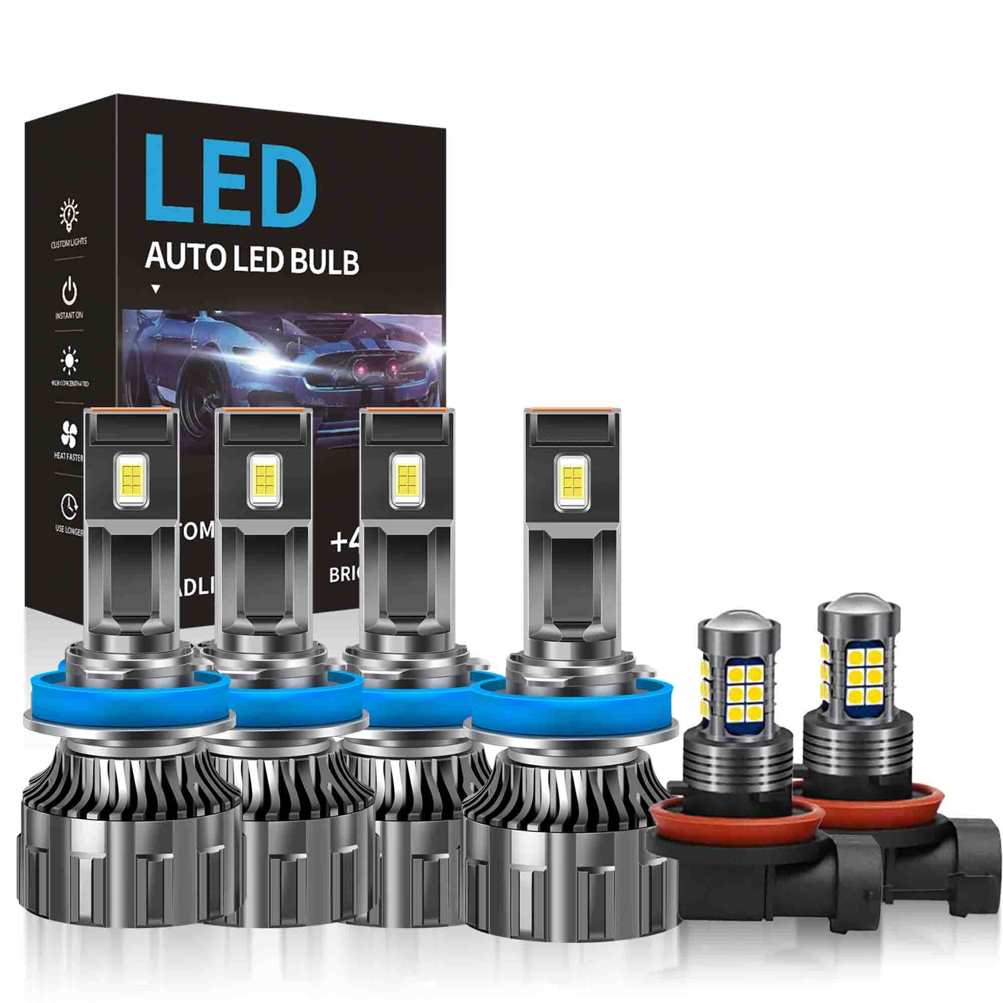 Premium LED Headlight Bulbs for Nissan Pathfinder 2019-2020 - Super Bright 48000LM Conversion Kit (H9+H11 High/Low Beams + H11 LED Fog Lights) - 6-Pack - Perfect for Night Driving & Off-Road Adventures