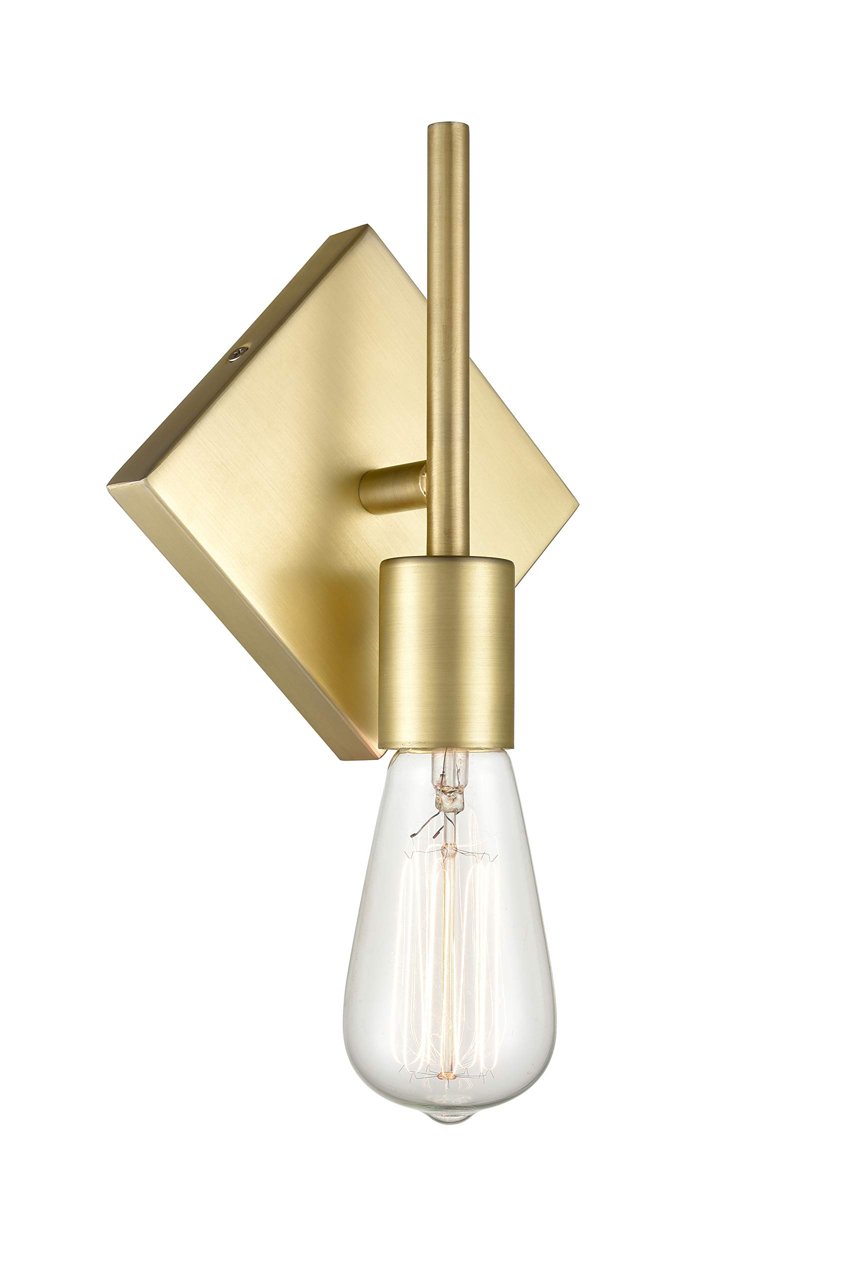 Innovations 425-1W-SB-LED Transitional LED Wall Sconce in Brass Finish - Energy Efficient Indoor Lighting for Bedroom, Hallway & Living Room Decor