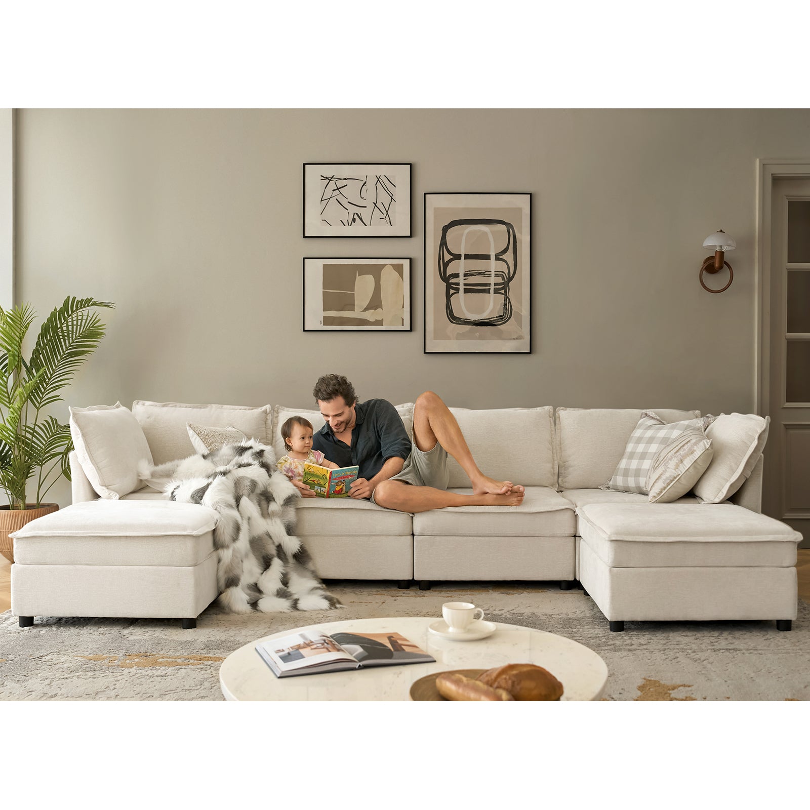 Harmetrix Oversized Soft Sectional Couch Accessories - Cushions, Throws & Covers for Ultimate Comfort | Perfect for Living Room, Family Room & Home Theater