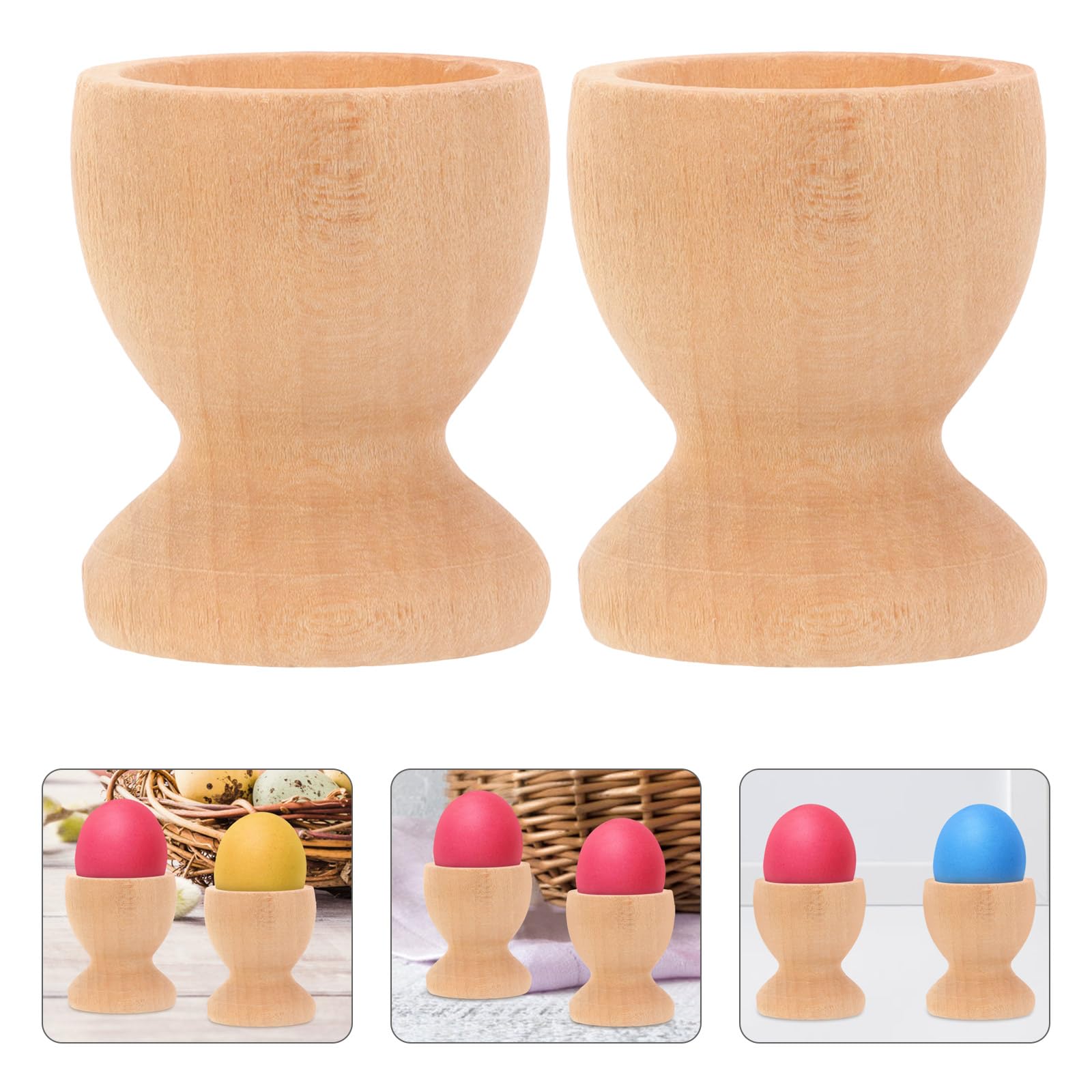Toddmomy 24 Pcs Wooden Egg Cups - Easter Egg Stands & Holders for DIY Crafts, Party Decorations & Easter Table Settings - Perfect for Easter Decor, Spring Centerpieces & Kids Craft Activities