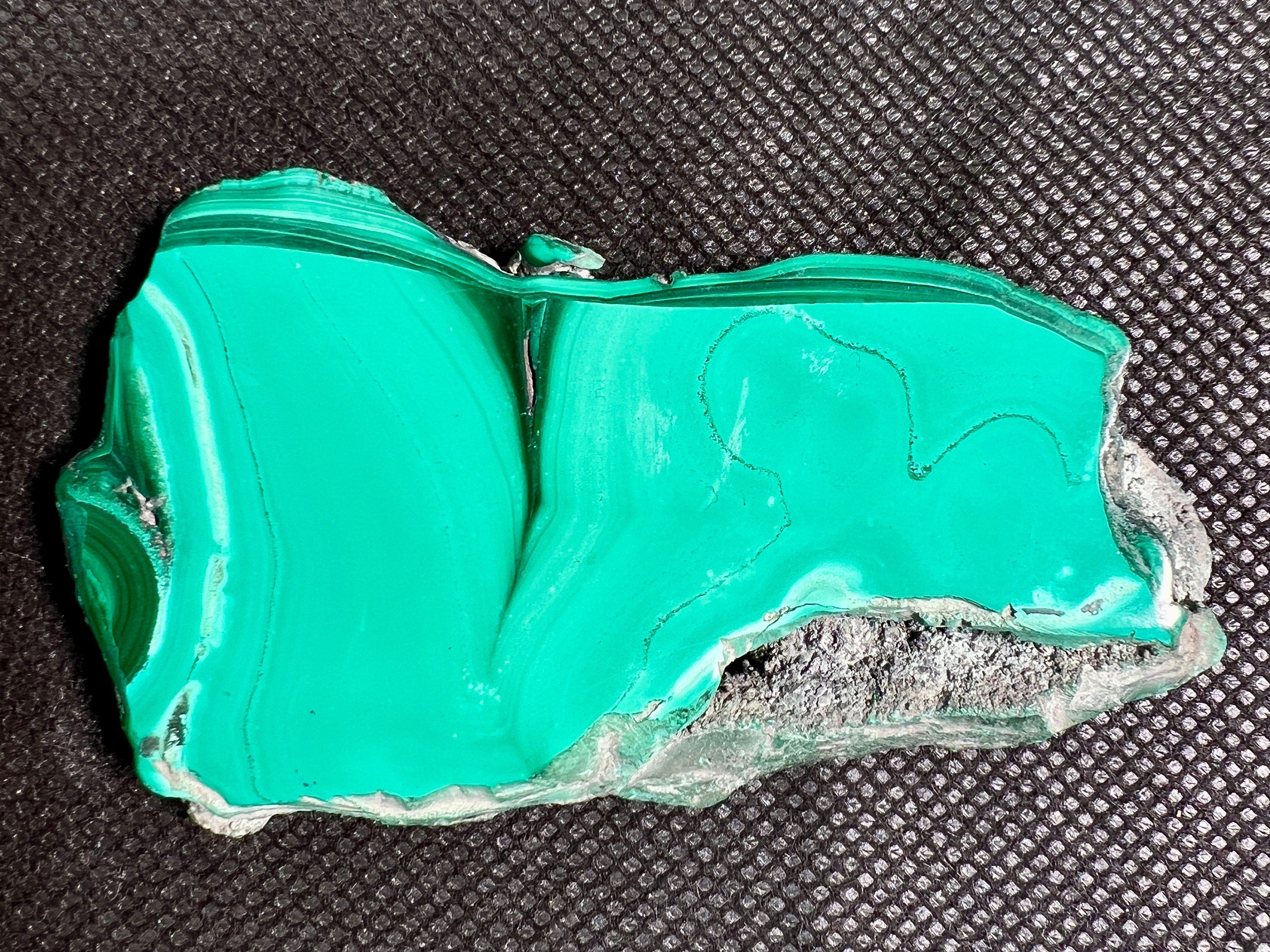Natural Green Malachite Crystal Slab - Premium Stone for Jewelry Making, Unique Handcrafted Gift & Elegant Home Decor (50446) | Perfect for DIY Crafts, Meditation Spaces & Luxury Interior Design