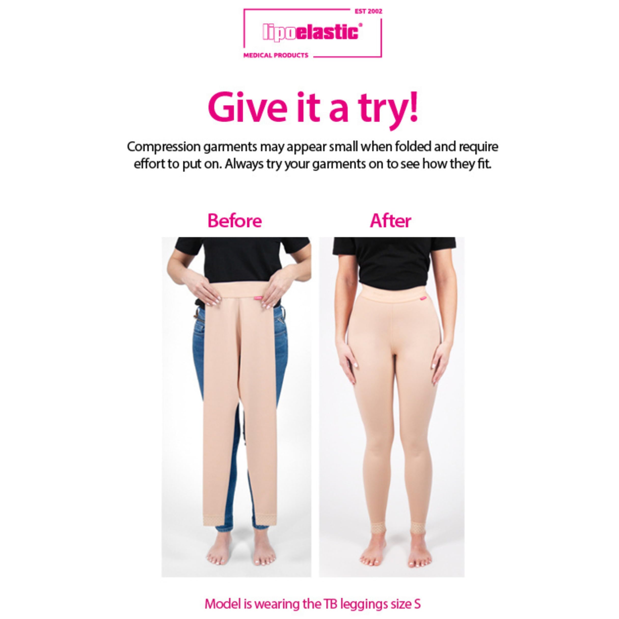 LIPOELASTIC® TD Compression Leggings for Women - High Waist Tummy Control Workout Yoga Pants - Moisture Wicking & Breathable Activewear for Running, Gym & Everyday Wear