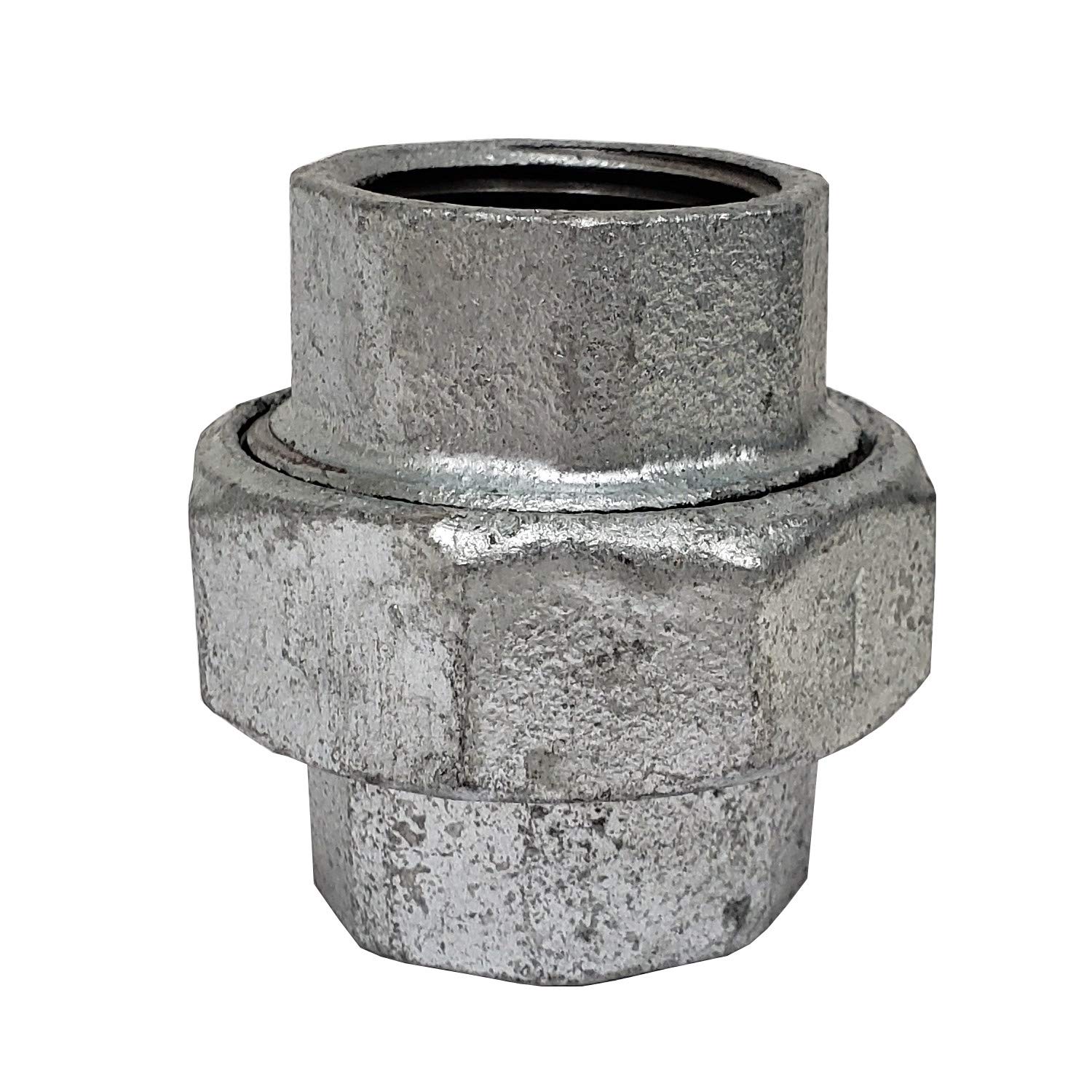 1 Inch Galvanized Malleable Iron Pipe Fitting Union - 150# Pressure Rating - for Plumbing, HVAC, and Industrial Pipe Connections