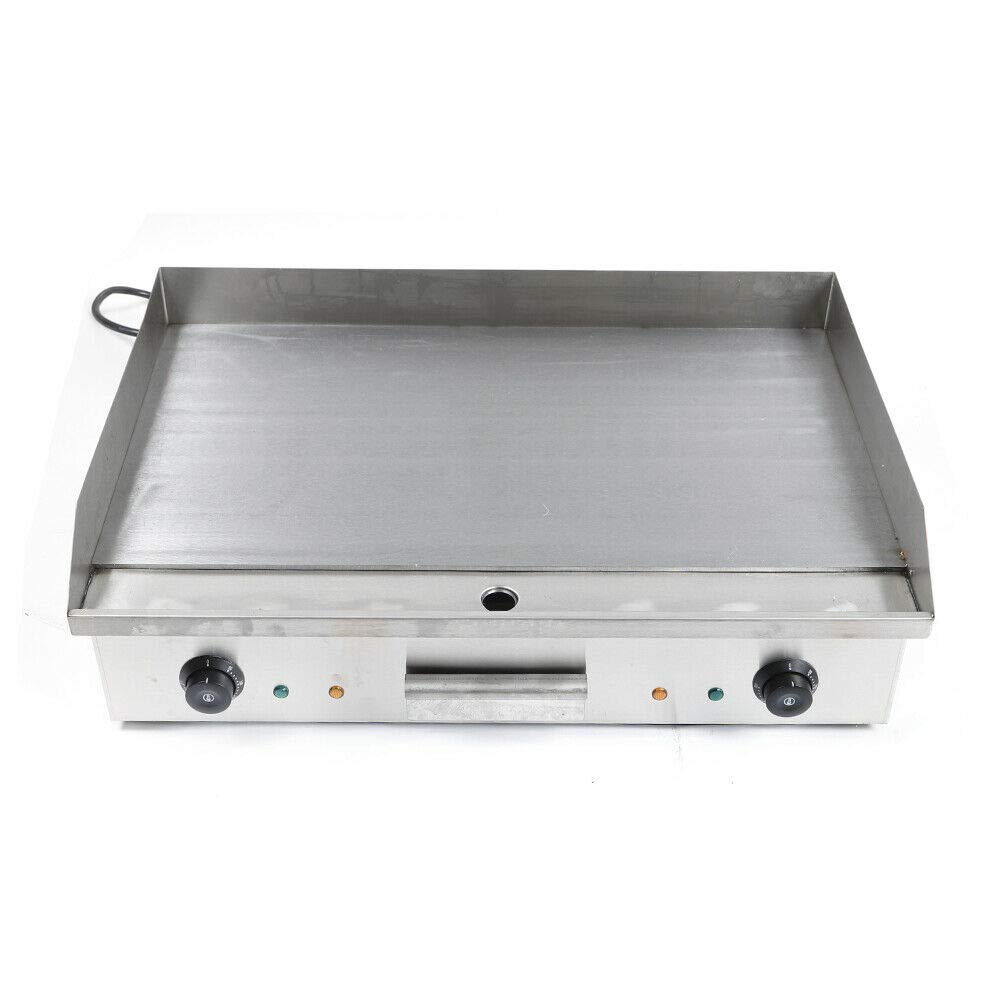 TFCFL Commercial Electric Griddle Grill 110V 4400W, Stainless Steel Countertop Flat Grill with Adjustable Temperature Control, Perfect for Restaurant, Outdoor BBQ, and Home Cooking - No Plug, Air Switch Connection