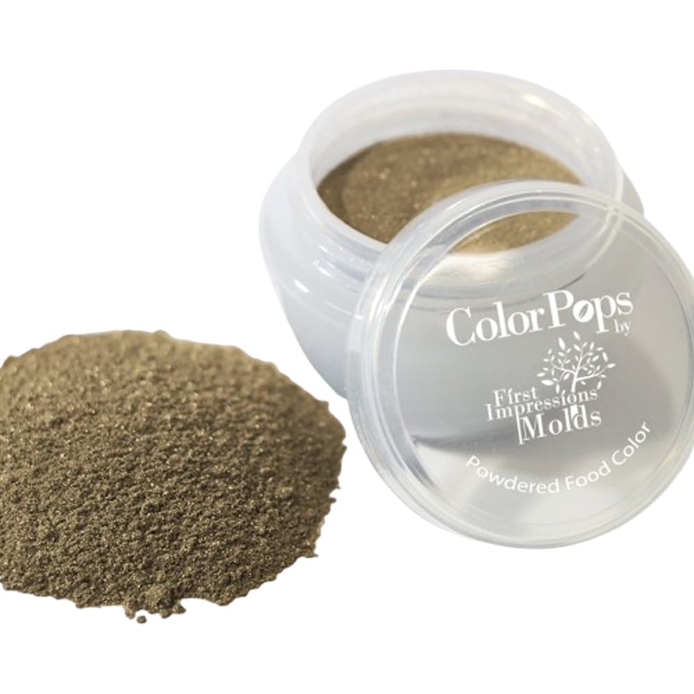First Impressions Molds ColorPops - Edible Pearlescent Luster Dust & Food Coloring Powder (10g) - Cake Decorating, Chocolate, Candy, Cookies, Gum Paste - Brown Shades - Made in USA - Perfect for Wedding Cakes, Birthday Desserts & DIY Baking Projects