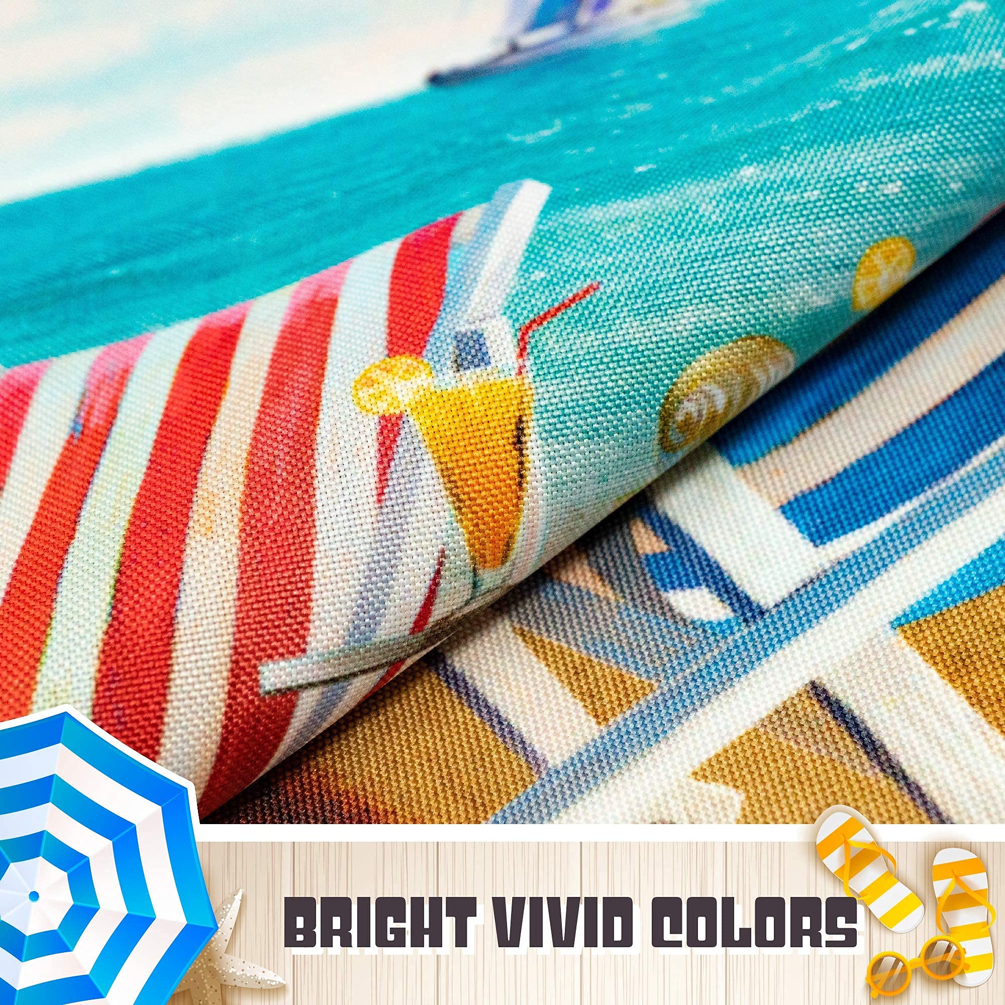 G128 Rustic Beach Summer Garden Flag with Chairs & Umbrella - 12