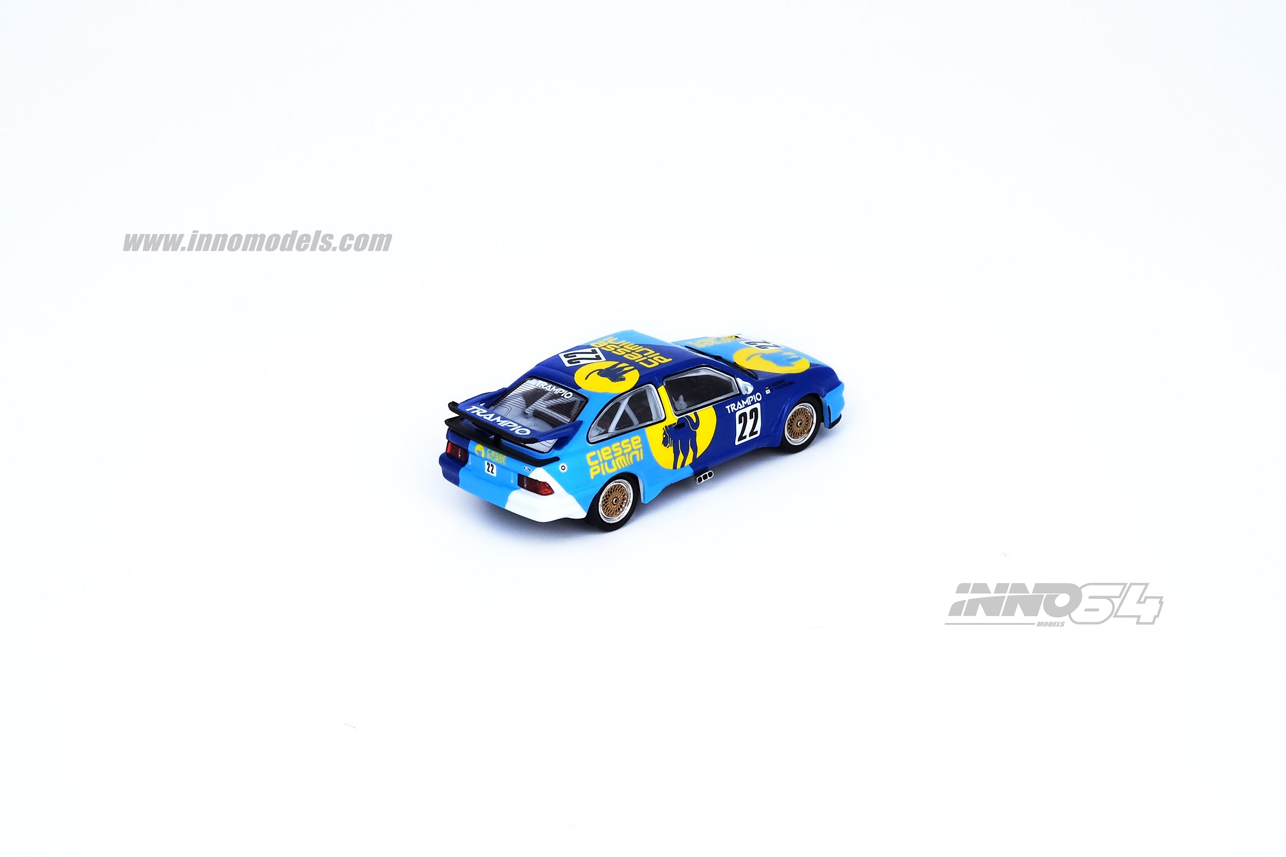 INNO Models 1:64 Scale Ford Sierra RS500 Cosworth #22 PIUMNI TRAMPIO JTC 1988 Winner Diecast Car - K. Niedzwiedz & H. Yokoshima - Collectible Racing Model for Display, Gifts, and Car Enthusiasts