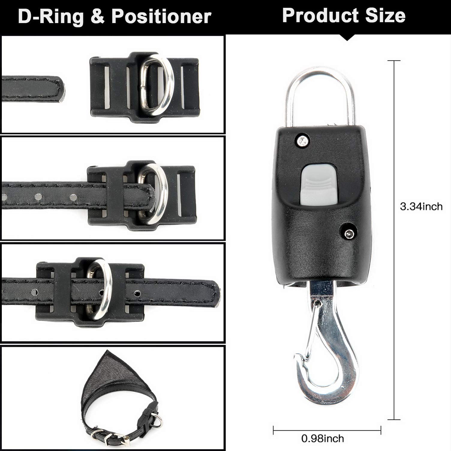 Ranphy Automatic Magnetic Dog Leash Connector - One Touch Quick Release Latch with Stainless Steel Fastener for Harness & Collar | Perfect for Outdoor Walking, Training & Daily Use (Black)