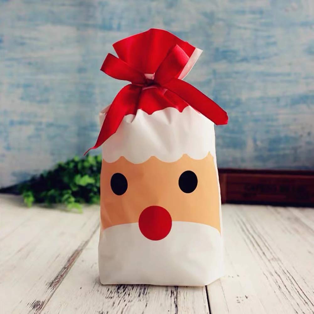 VIFOME 24pcs Christmas Treat Bags - Santa Drawstring Gift Bags for Candy & Party Favors | Holiday Party Decorations & Gift Wrapping Supplies (Perfect for Christmas Celebrations, School Events & Office Parties)