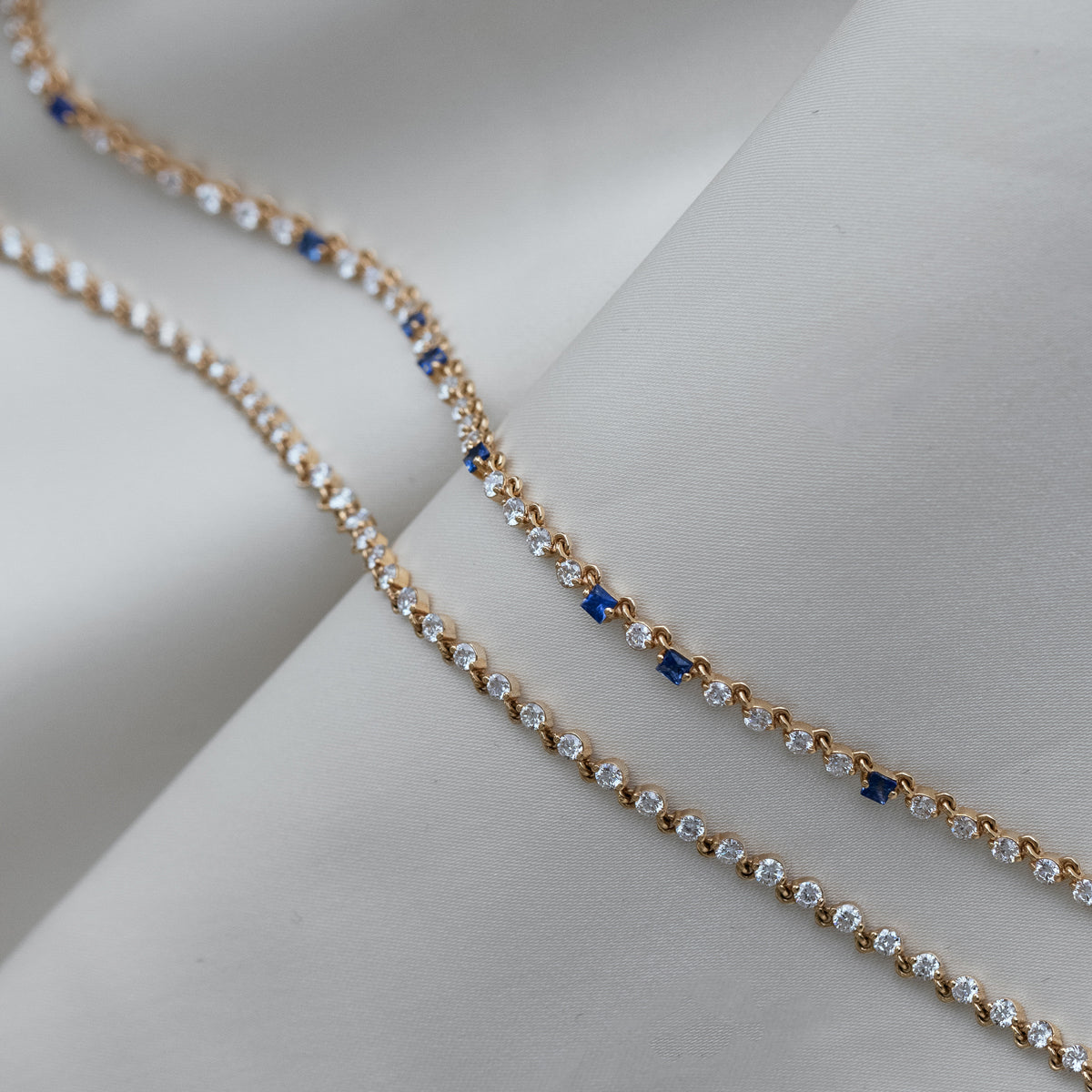 Elegant Sapphire and Diamond Necklace for Women - Perfect for Weddings, Anniversaries & Special Occasions