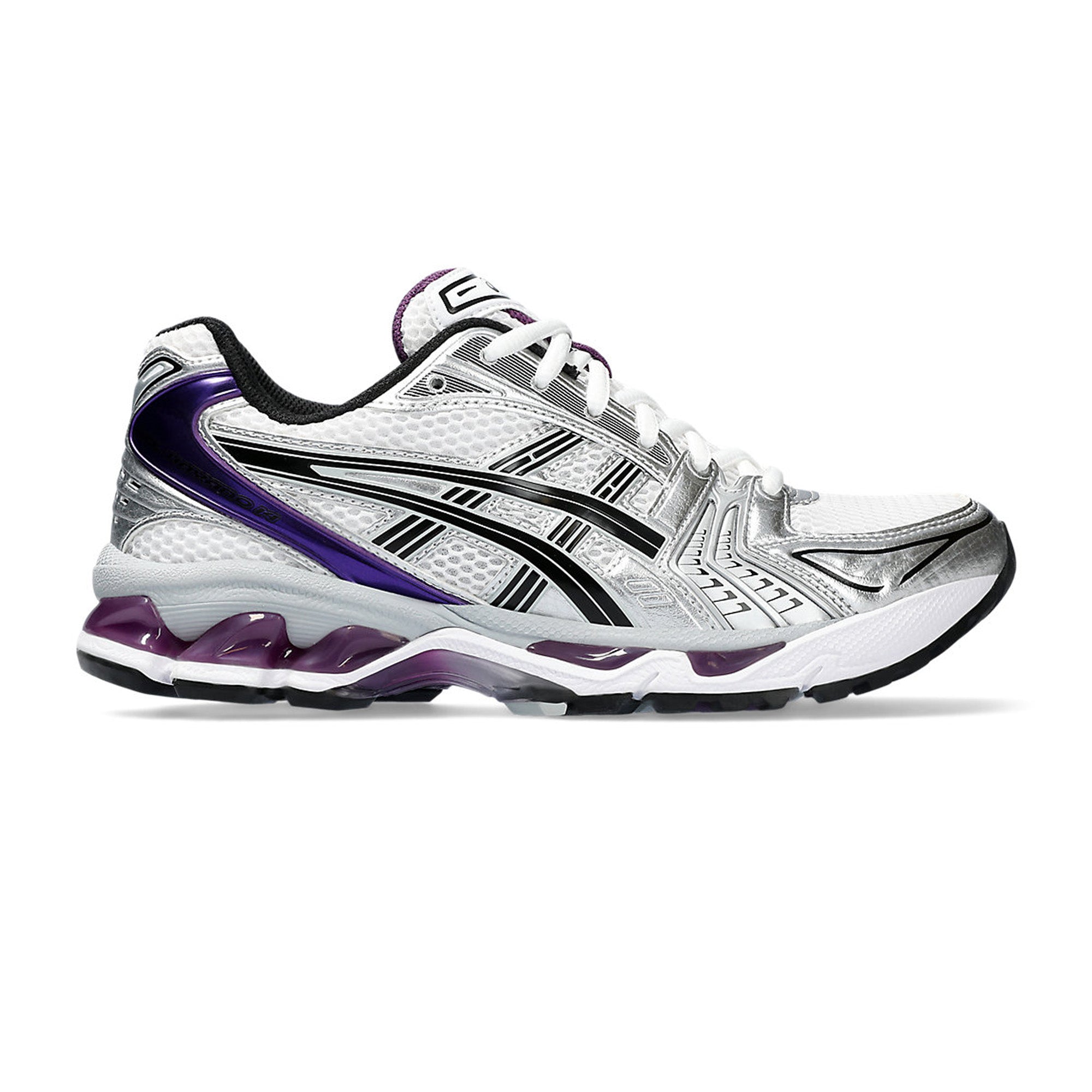 ASICS Gel Kayano 14 Women's Running Shoes - White & Dark Grape (2023) | Lightweight Cushioned Sneakers for Jogging, Gym Workouts & Everyday Wear