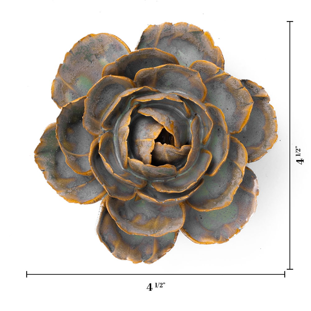 French Ceramic Flower Vase - Blue Green Cabbage Design for Home Decor, Wedding Centerpiece & Gift Idea