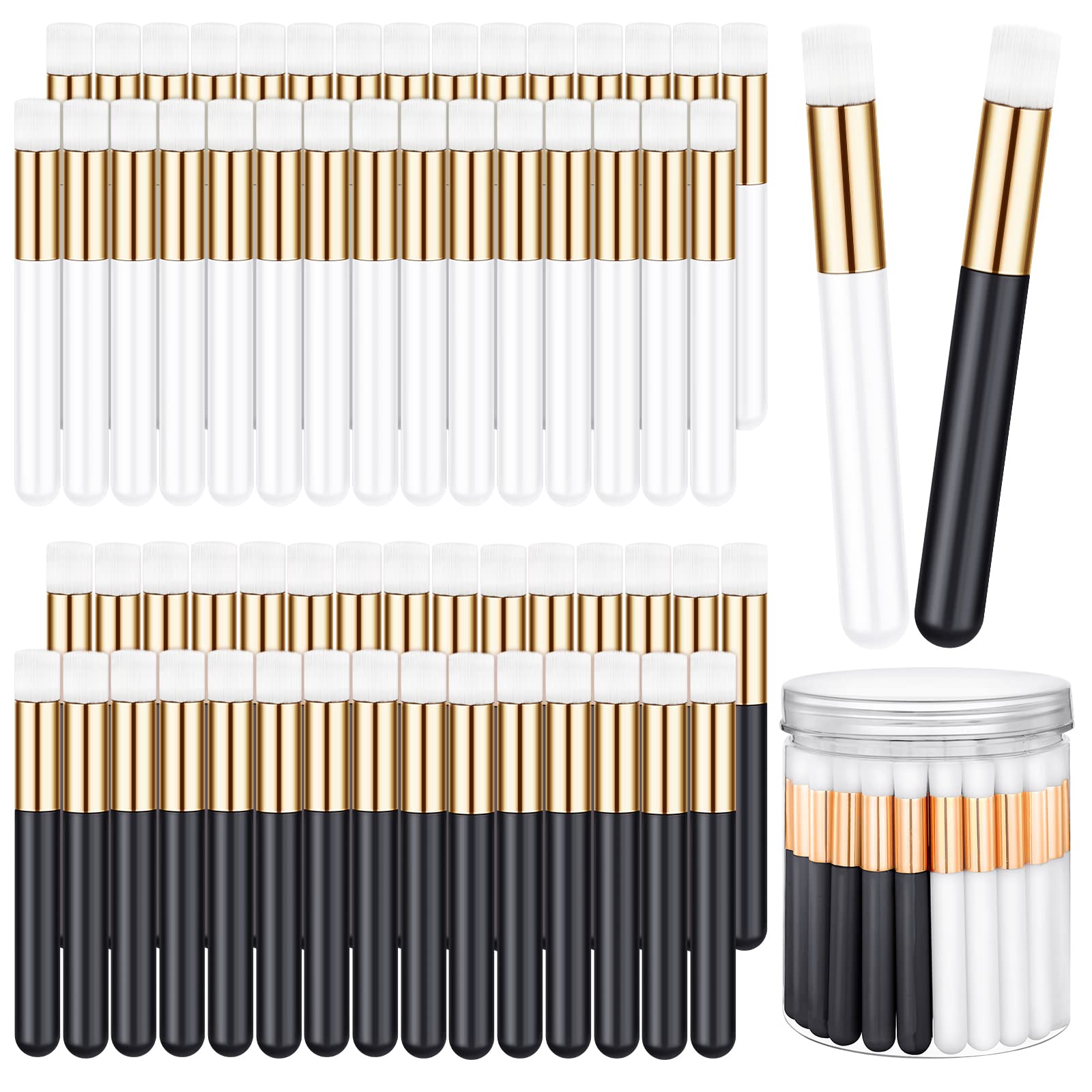 60 Pcs Eyelash Extension Cleaning Brushes with Storage Case - Professional Lash Shampoo Applicators for Extensions, Nose Pore Cleanser & Blackhead Remover (Black & White) - Perfect for Salon, Spa & Home Lash Care Routine