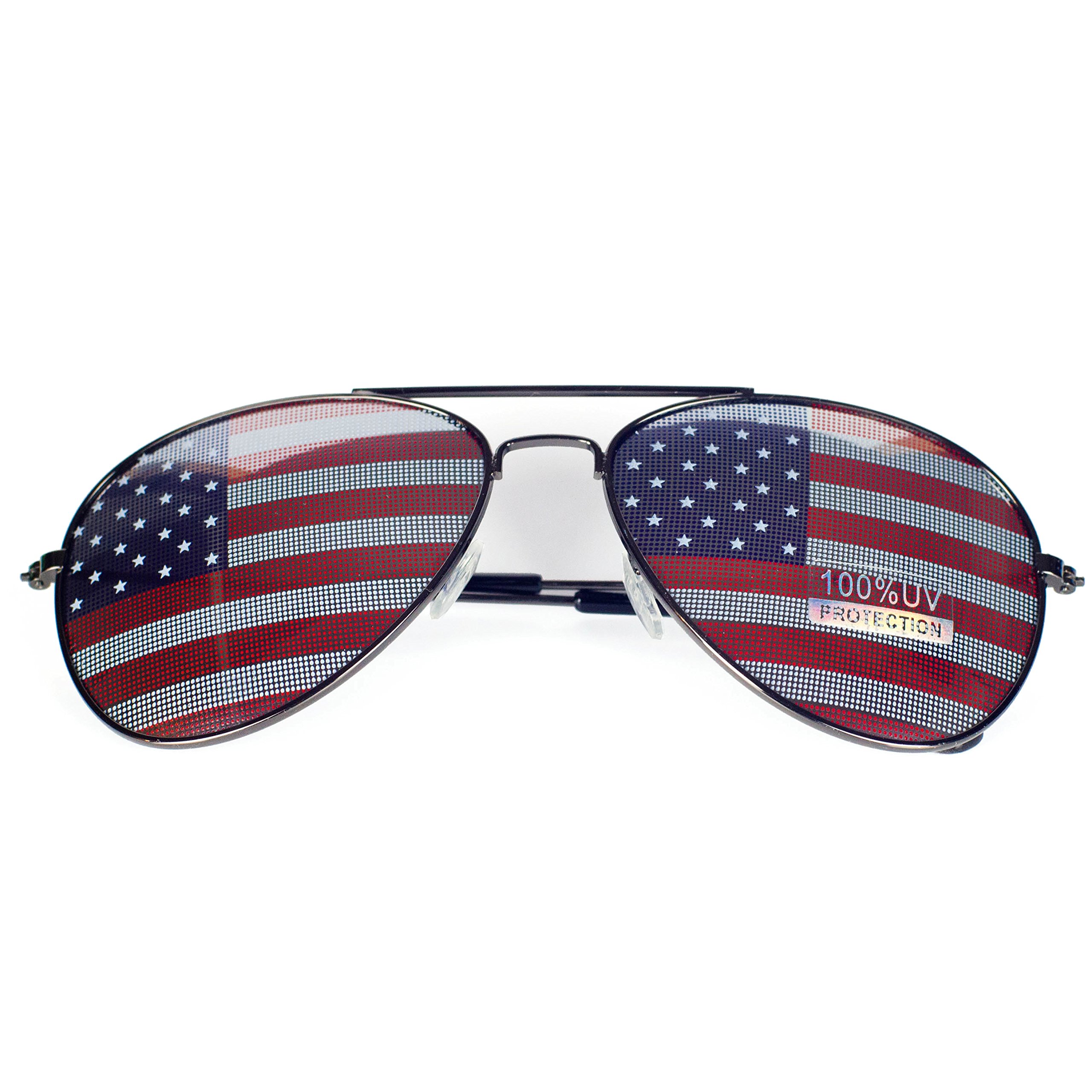 Goson American Flag Mirror Novelty Sunglasses - Patriotic Fashion Accessory for 4th of July, Concerts & Outdoor Events