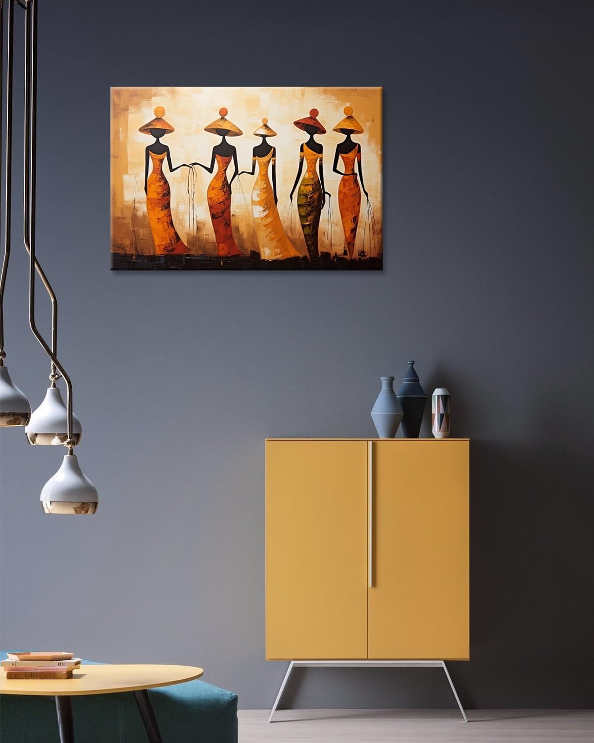 GLOKAKA Black African Woman Canvas Art Print - Abstract Ethnic Tribal Portrait Painting for Wall Decor, Bedroom & Living Room | Modern Home & Office Decorations
