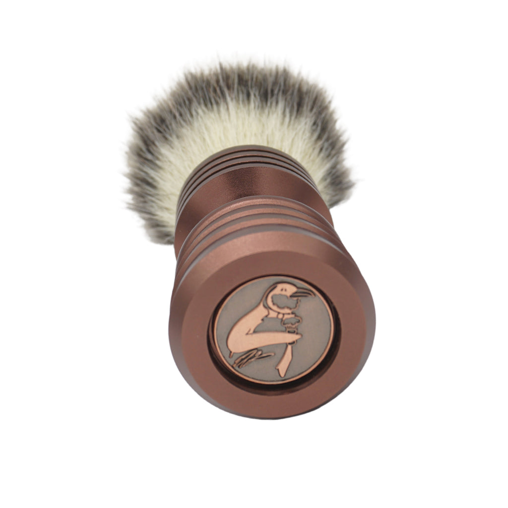 25mm Mühle STF XLarge Shaving Brush with AP Shave Co. Alumihandle - Bronze Matte Rocket Design for Wet Shaving & Grooming - Perfect for Barbershops, Home Use & Luxury Shaving Kits