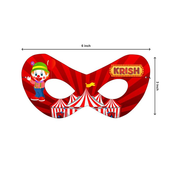 Custom Carnival Birthday Eye Mask with Personalized Baby Name - Fun Party Favors for Carnival Themed Birthday Decorations & Photo Props