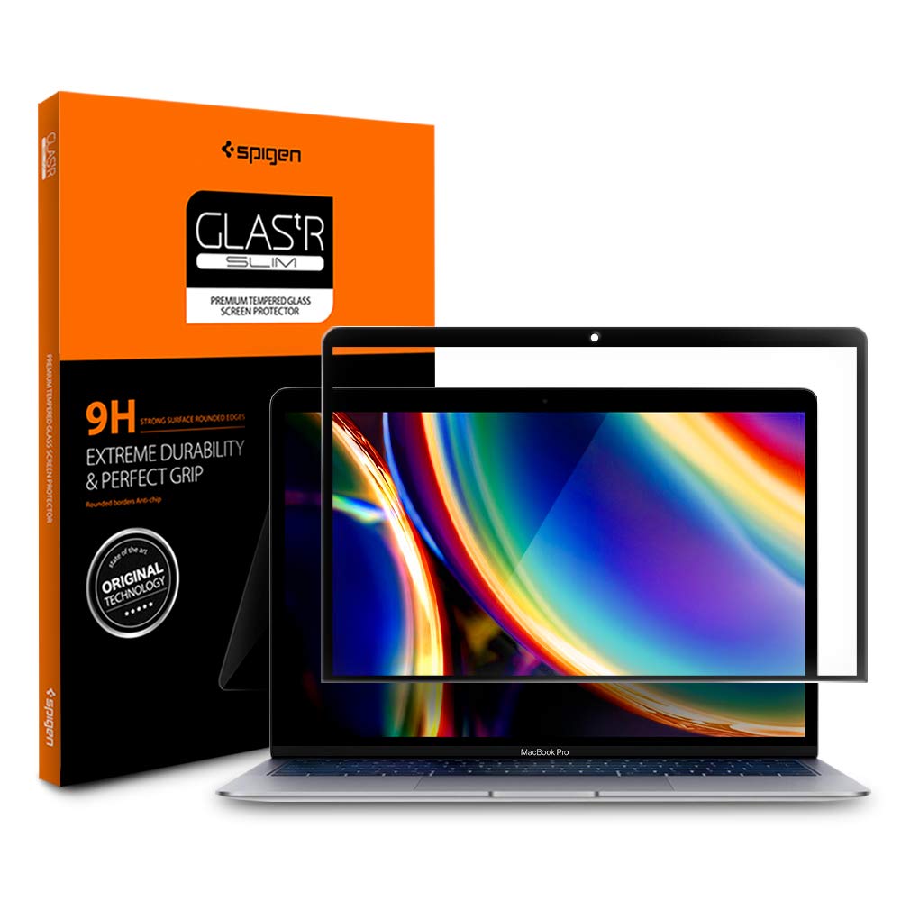 Spigen Tempered Glass Screen Protector for MacBook Pro 13 & MacBook Air 13 - Full Coverage, Anti-Scratch, Ultra Clear - Perfect for Work, Travel & Everyday Use