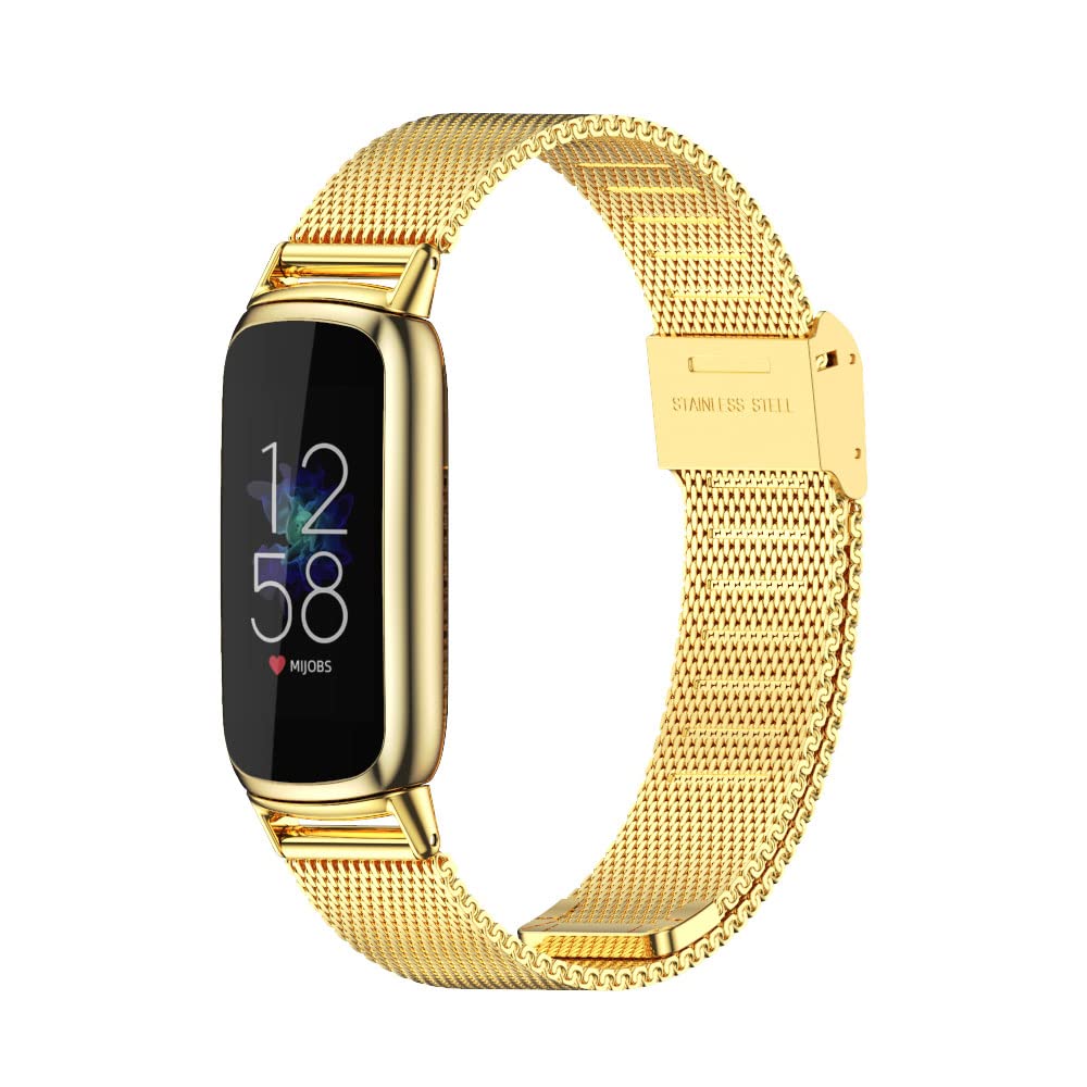 Stainless Steel Fitbit Luxe Band - Waterproof Adjustable Strap for Fitness & Wellness Tracking