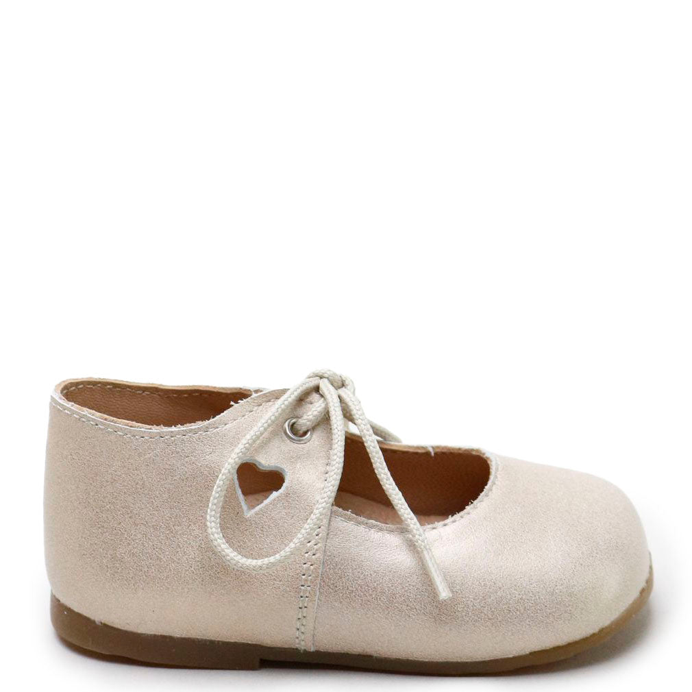 Papanatas Champagne Heart Baby Shoes - Adorable First Walkers for Newborns & Infants | Perfect for Baby Showers, Christenings & Special Occasions