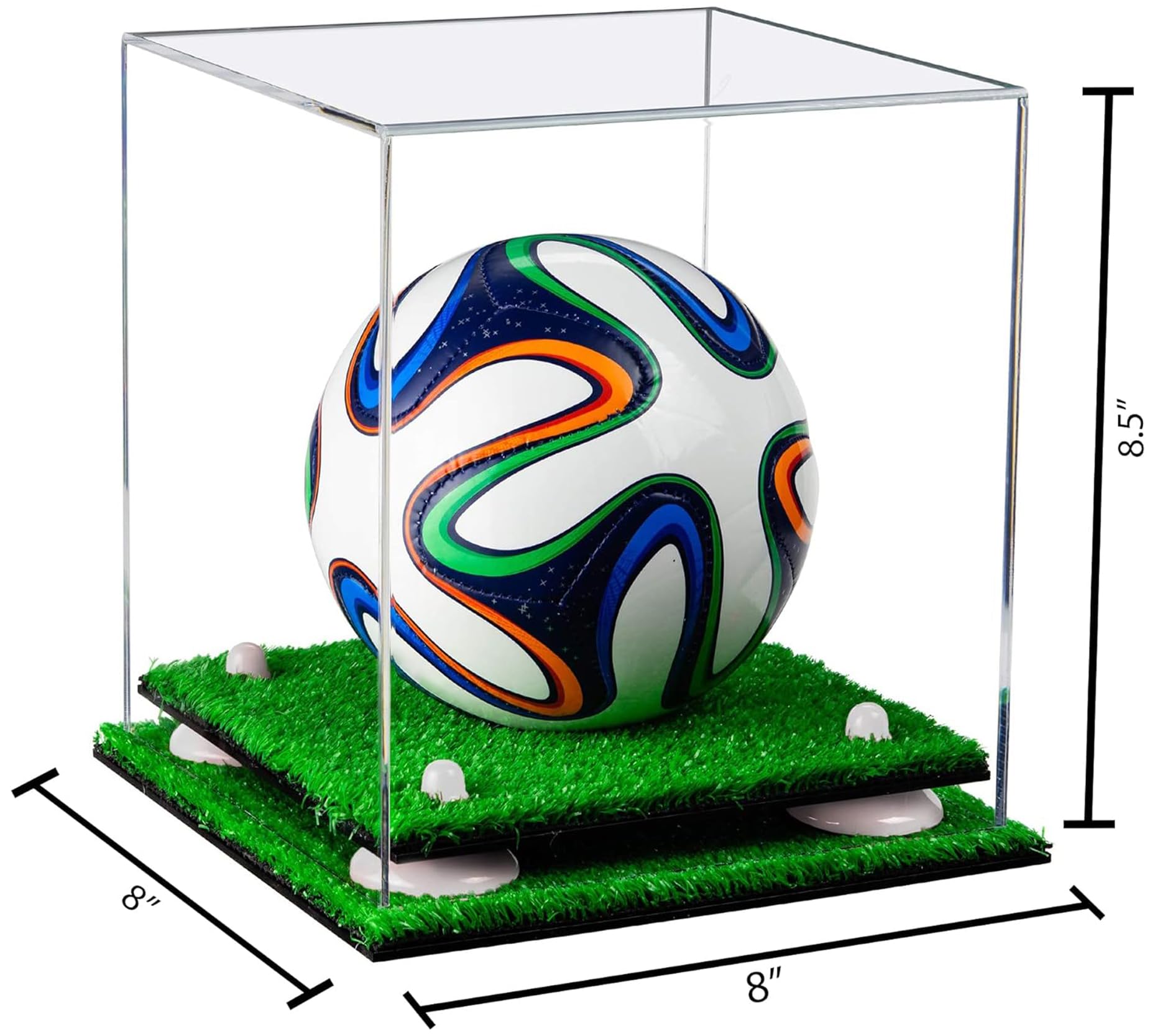 Acrylic Mini Soccer Ball Display Case - Perfect for Collectibles, Miniatures & Sports Memorabilia - Ideal for Home, Office & Gift Display