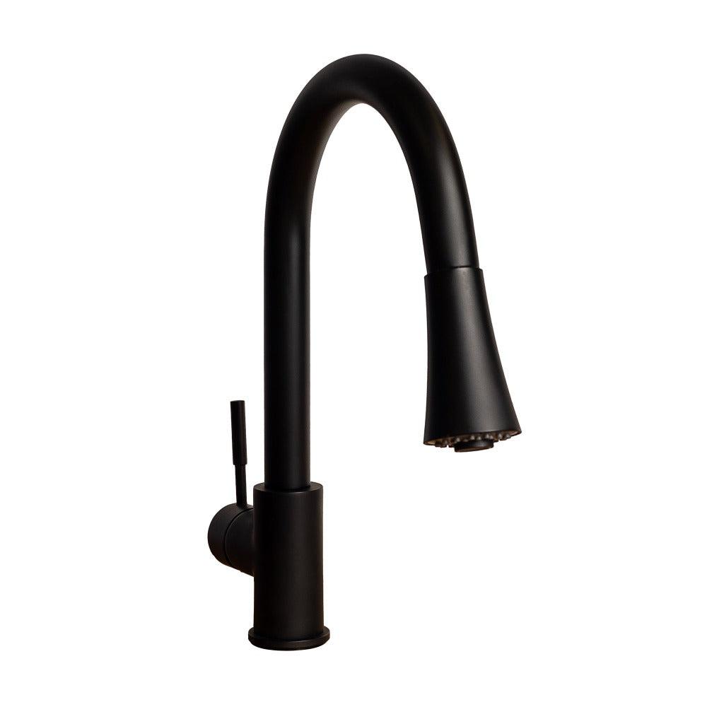 ZLINE Edison Pull Down Single Handle Matte Black Kitchen Faucet - Modern Brushed Nickel Finish for Farmhouse & Commercial Style Sinks (EDS KF MB) | Perfect for Home Kitchen Remodeling & Restaurant Use