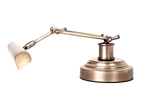 Cocoweb DLED14AB Vintage LED Desk Lamp with Adjustable Arm - Antique Brass Finish for Home Office, Study, and Piano Lighting