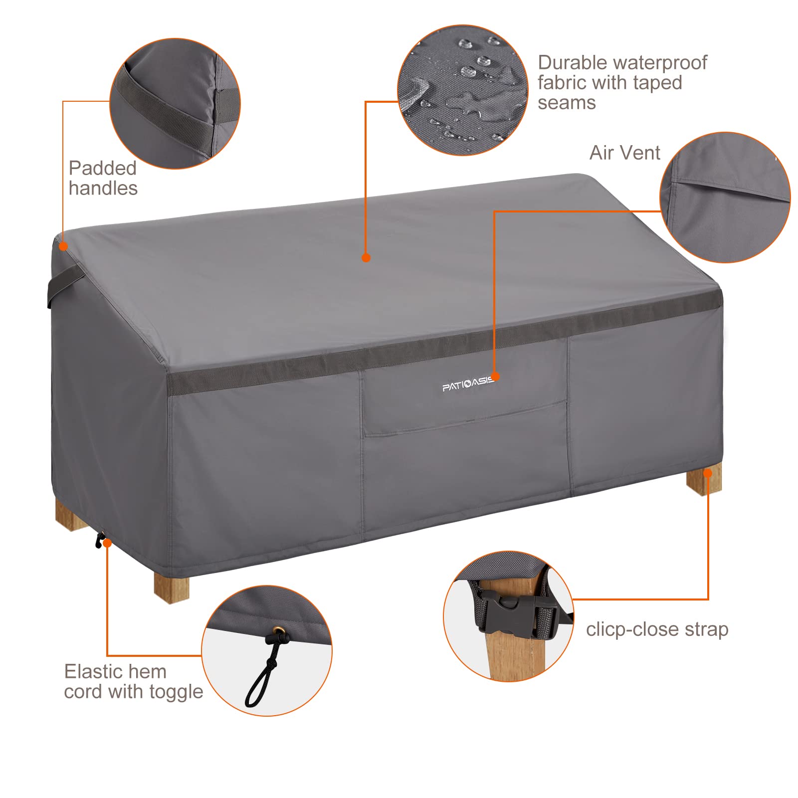 96''L x 40''W x 35''H Waterproof Outdoor Sofa Cover - UV-Resistant & Fade-Proof Patio Furniture Protection for Loveseat - Perfect for Backyard, Deck, and Garden Use