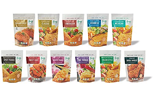 Golden Crisp Wheat Bread Crumbs (12oz) - Premium Coating & Stuffing Breadcrumbs for Burgers, Schnitzel, Meatballs & Vegetables - Resealable Bag - Perfect for Baking, Frying & Air Frying