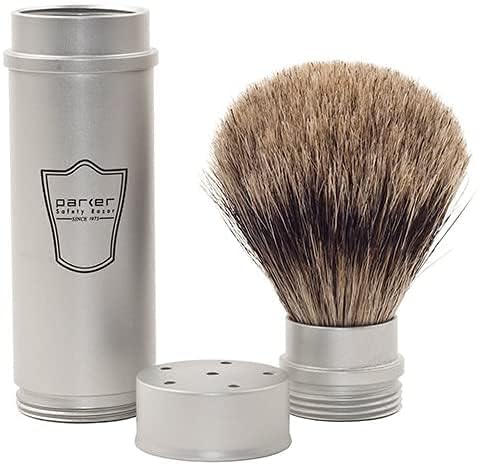 Parker Travel Shave Kit for Men - Premium Dopp Toiletry Bag with Safety Razor, Shaving Brush & Shaving Soap - Perfect for Business Trips, Camping & Grooming Gifts